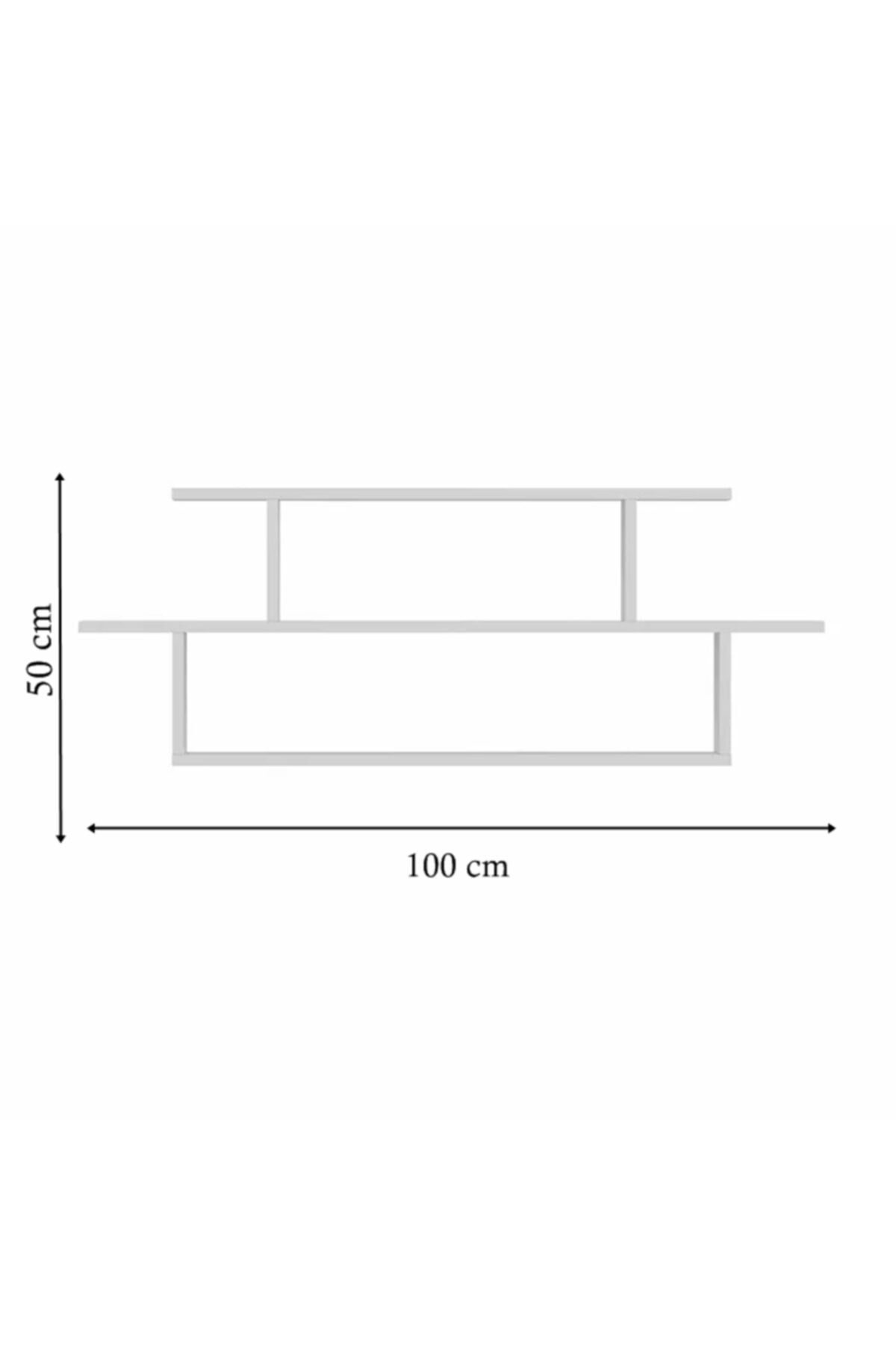 Beyaz 2 Basamaklı Dekoratif Kitaplık Duvar Rafı