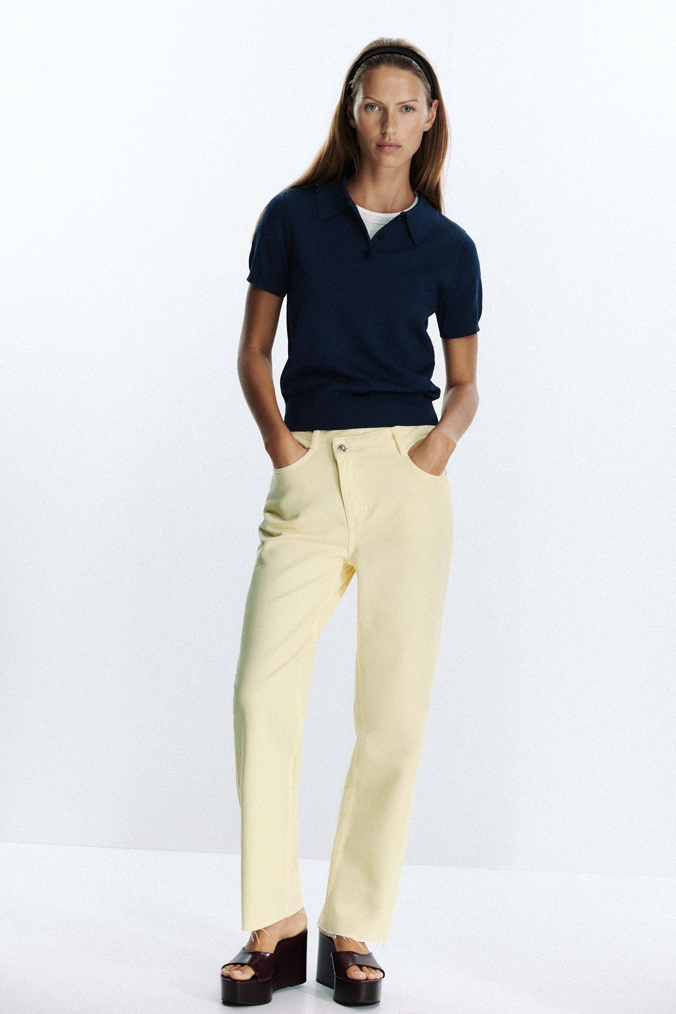 ZR Z09 Çapraz Bel Straight Fit Jean - Butteryellow