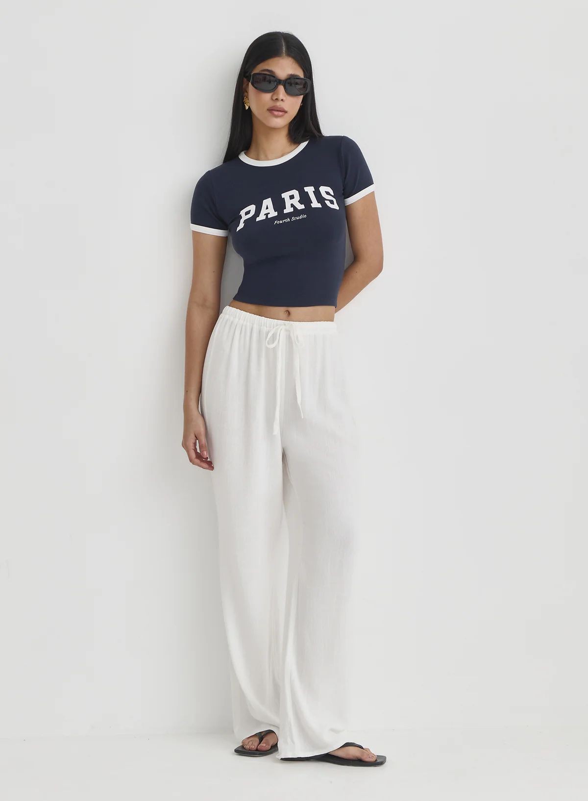 4th Paris Baskılı Crop Tshirt