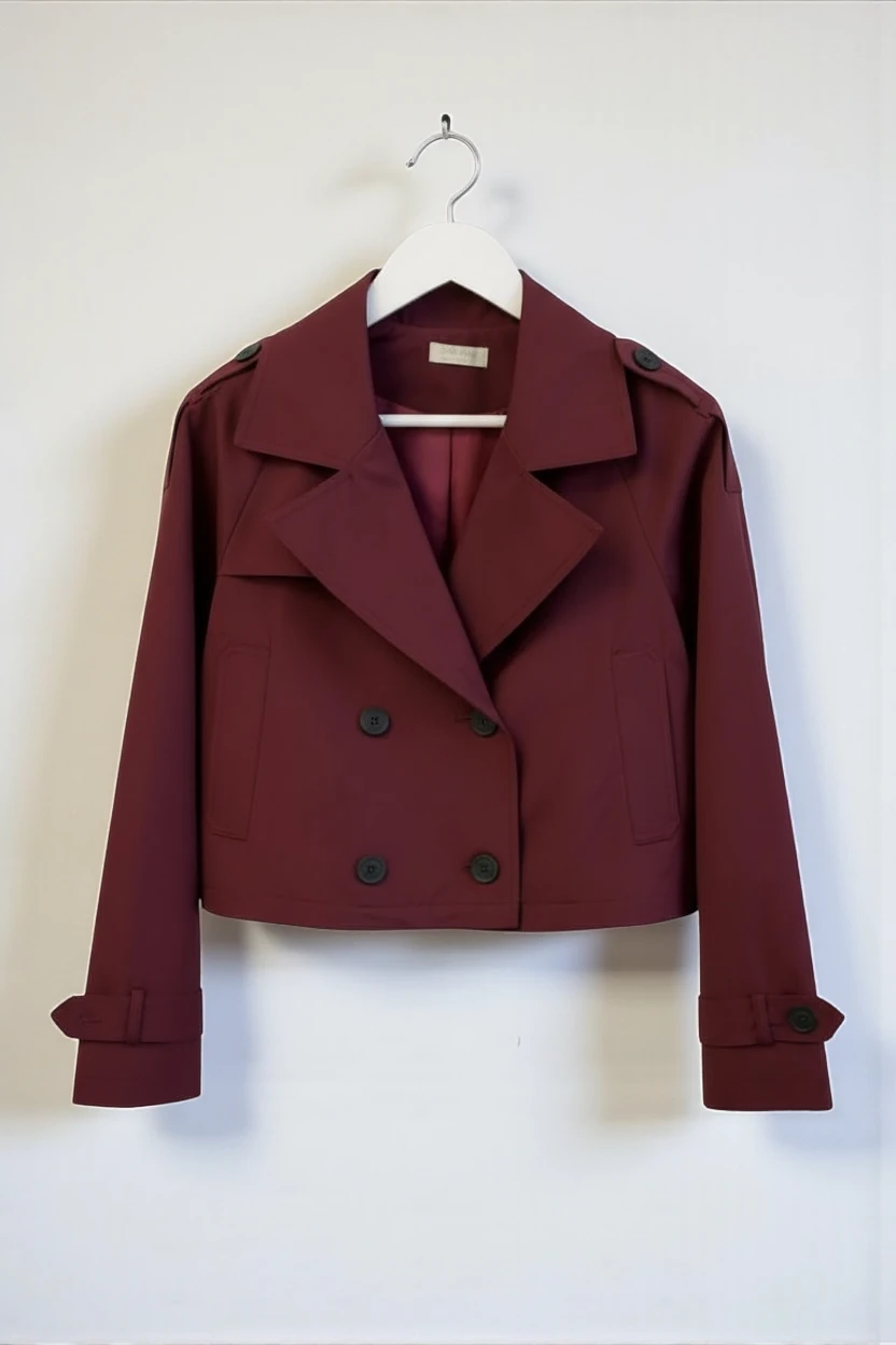 Bordo Crop Trençkot