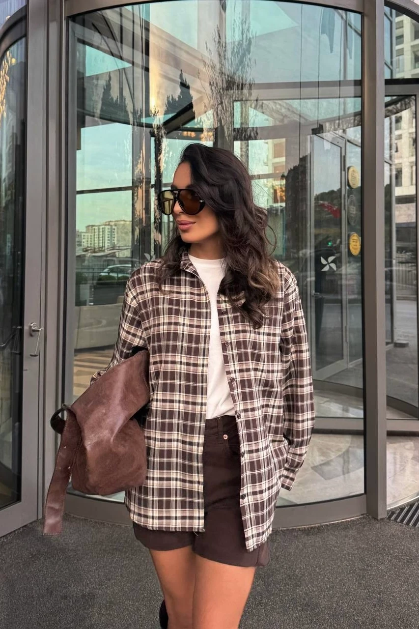 Ekose Gömlek - Kahverengi