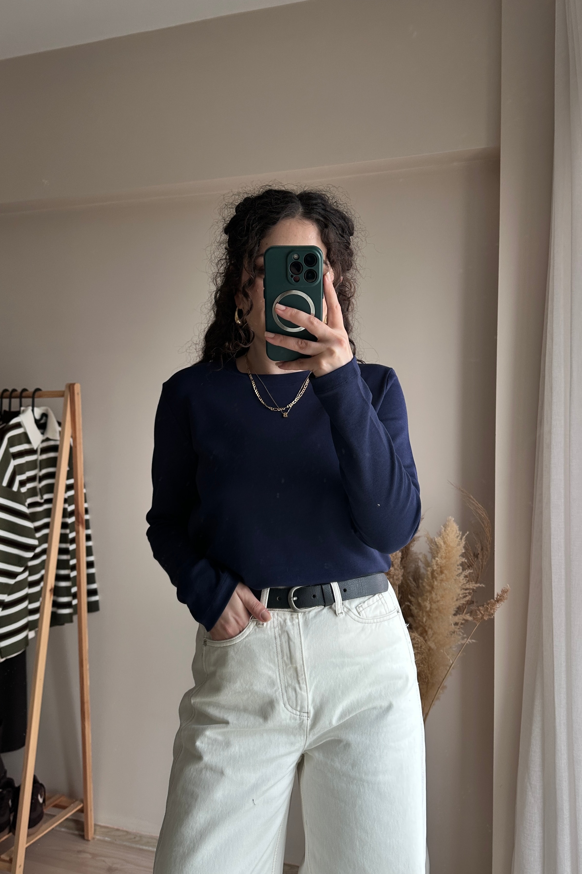 MD Uzun Kollu Basic Tshirt - %100 Pamuk - Lacivert