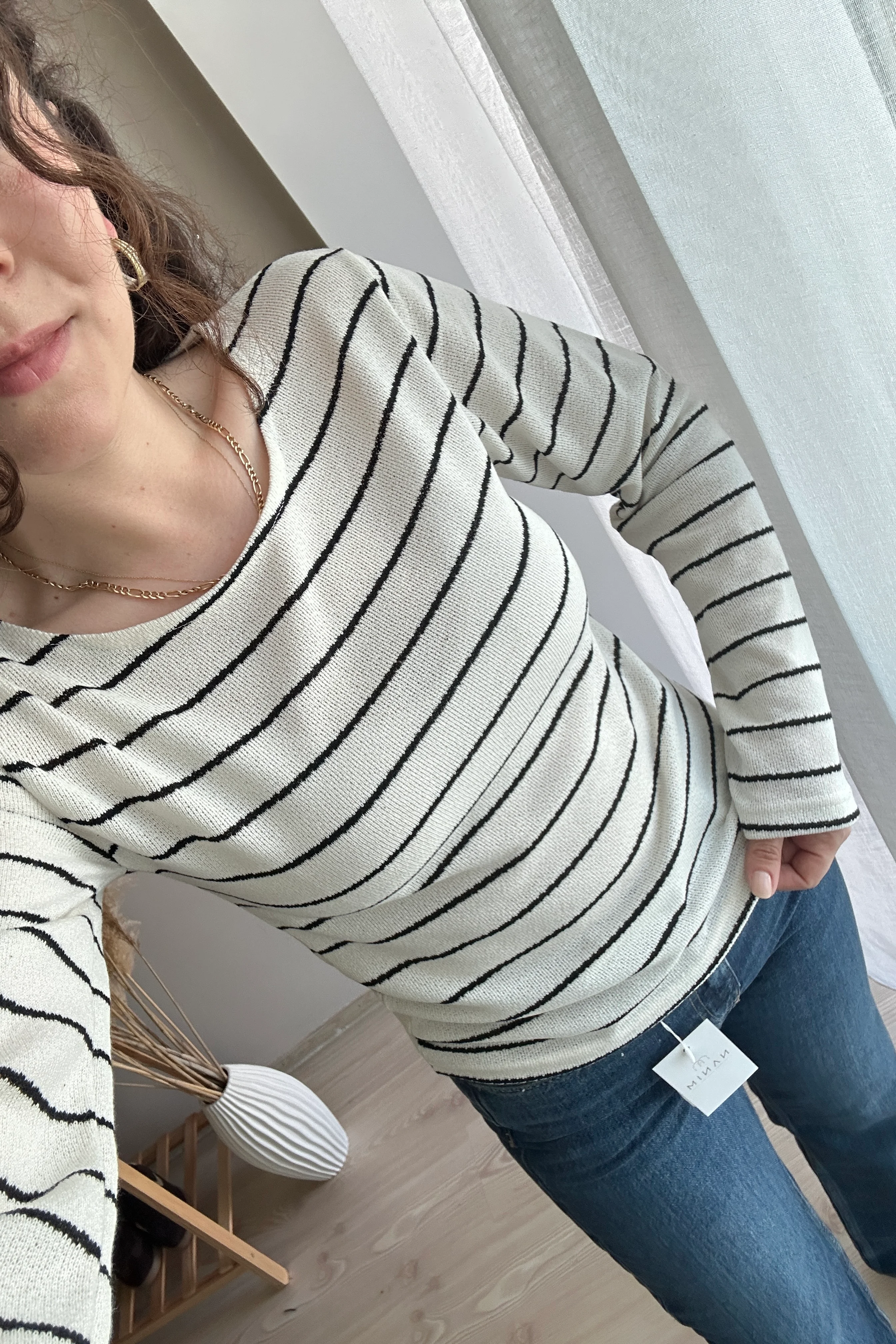 ZR Çizgili Triko Bluz