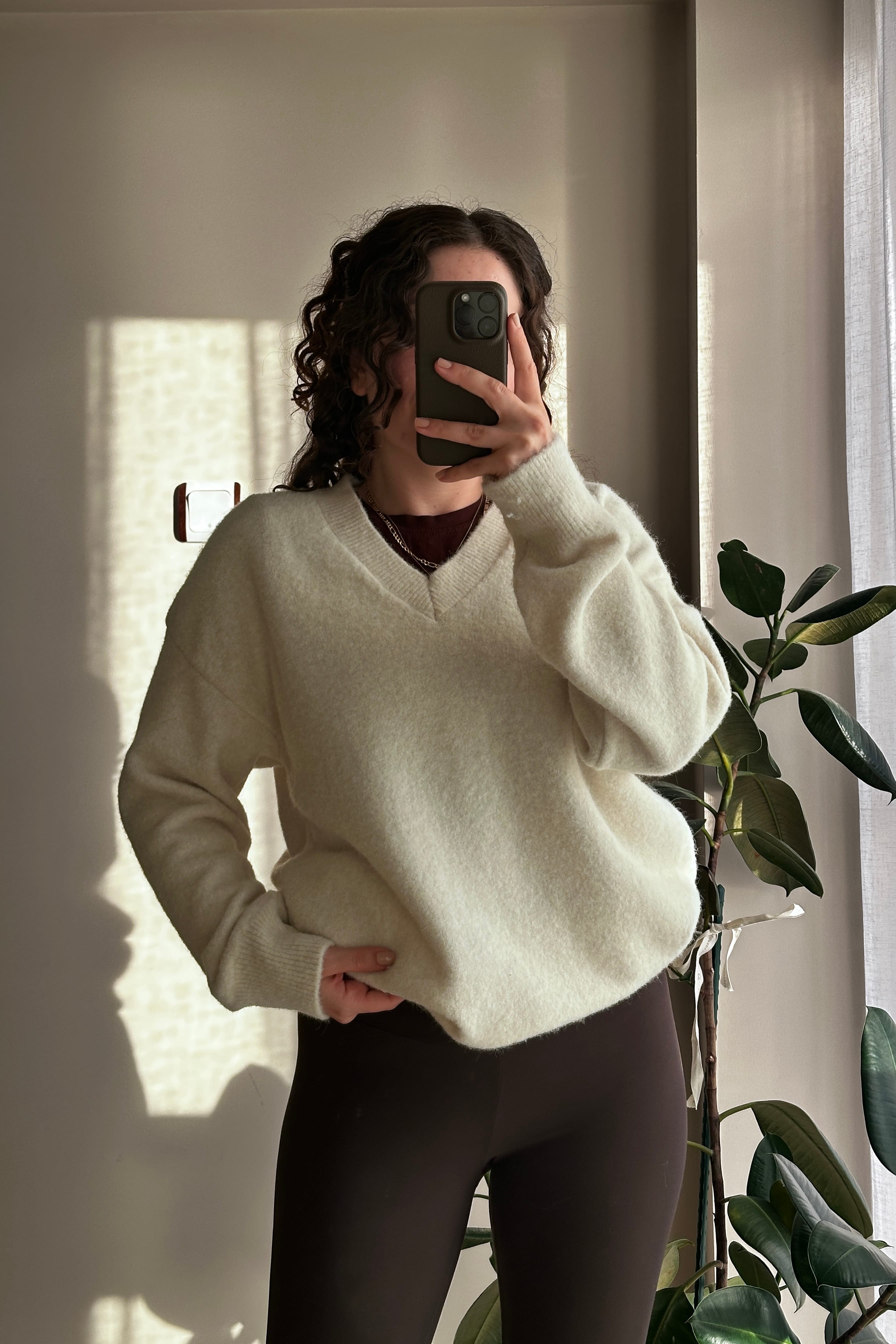 Bianca V yaka Oversize Triko Kazak
