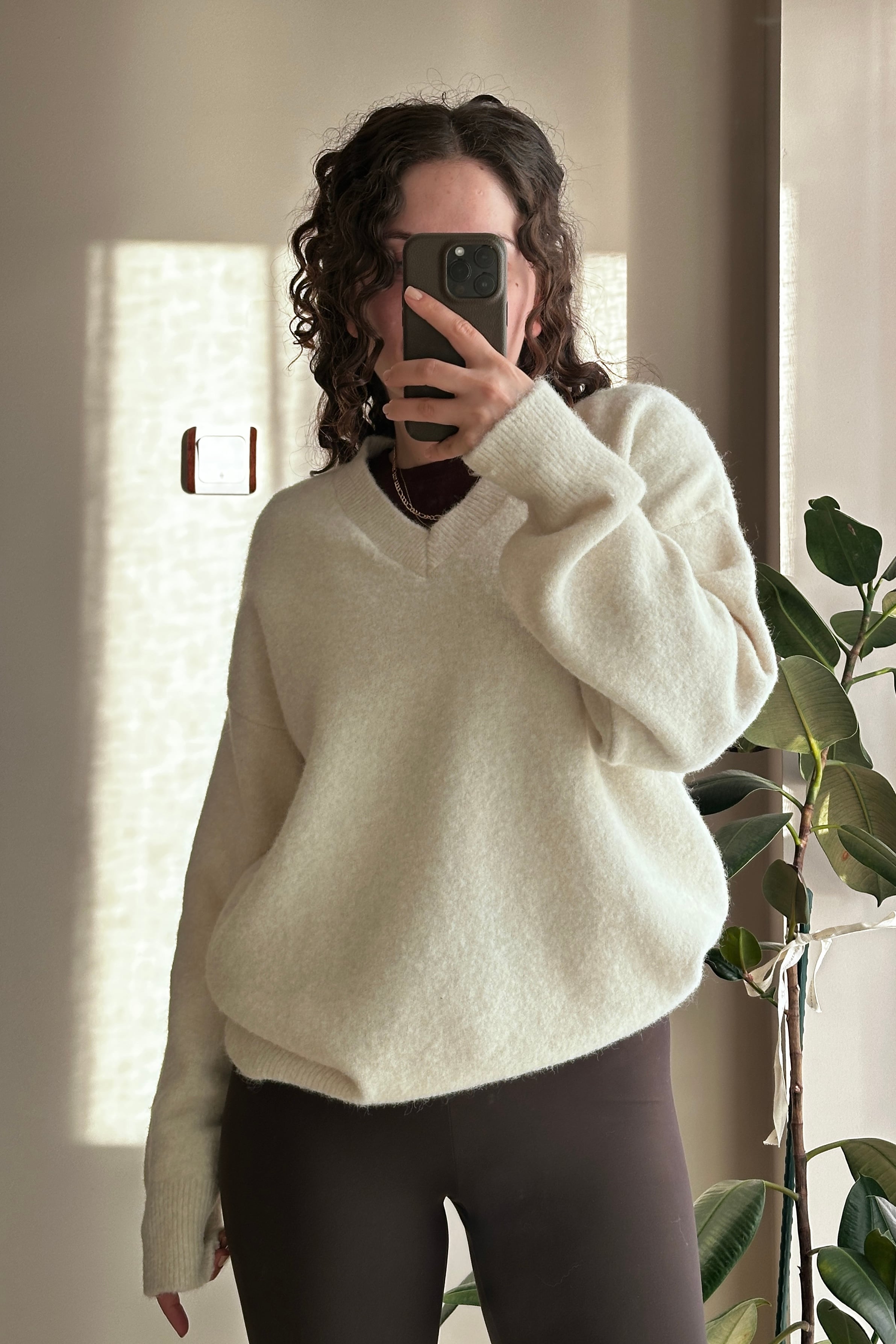 Bianca V yaka Oversize Triko Kazak
