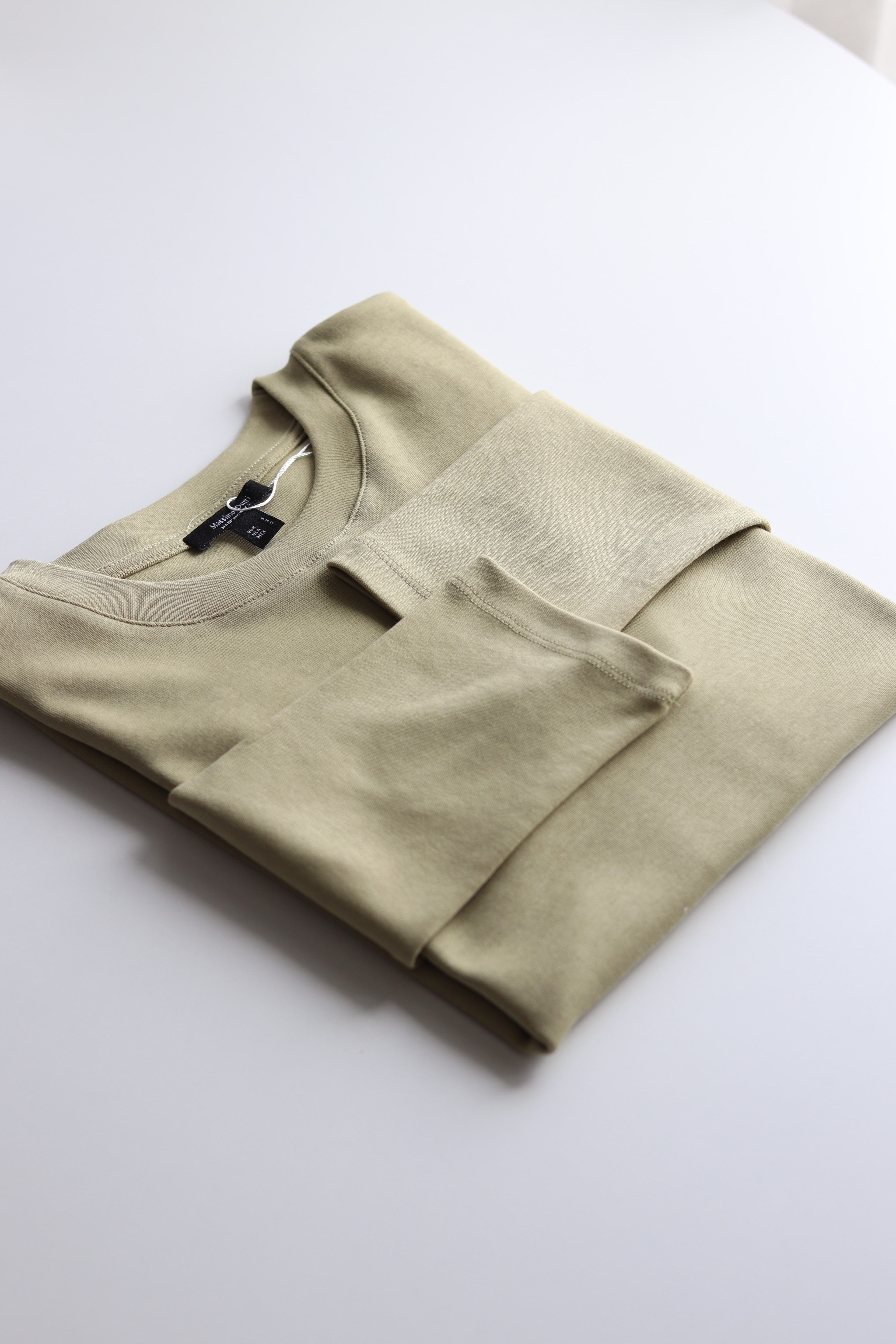 MD Uzun Kollu Basic Tshirt - %100 Pamuk - Yağ Yeşili