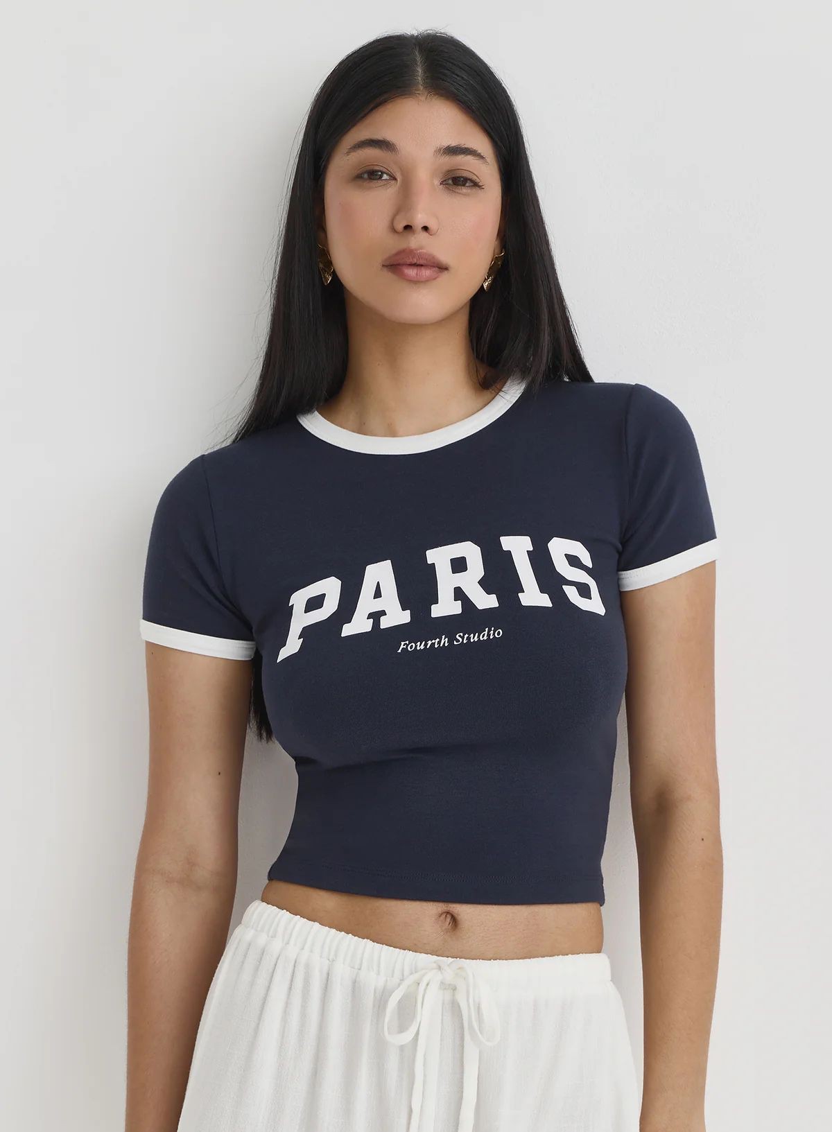 4th Paris Baskılı Crop Tshirt