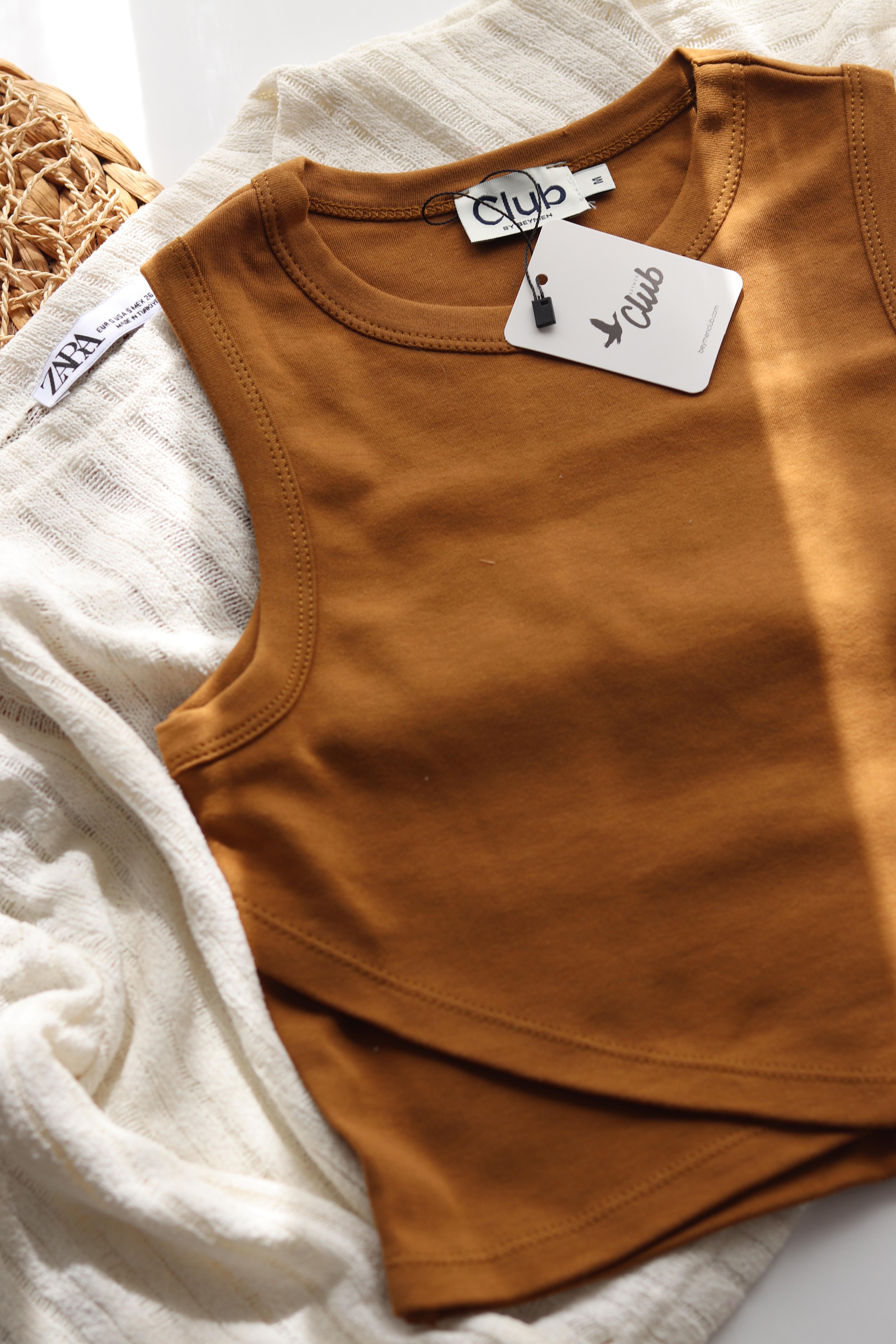 BYMN Anvelop Detay Crop - Camel