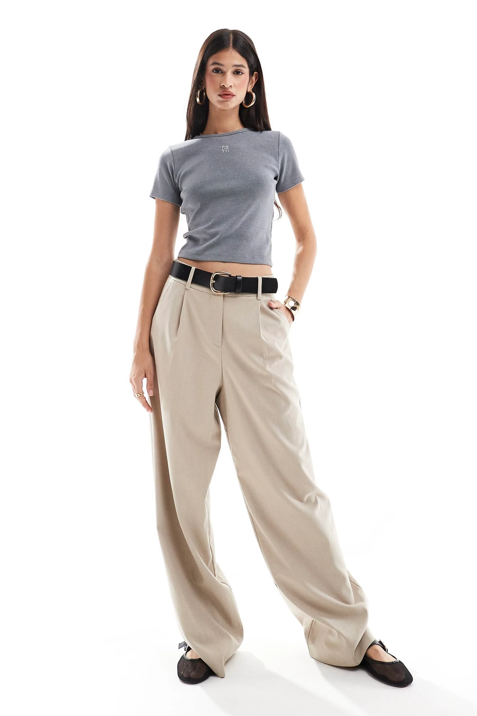 4th Nakış Detaylı Tshirt - Antrasit