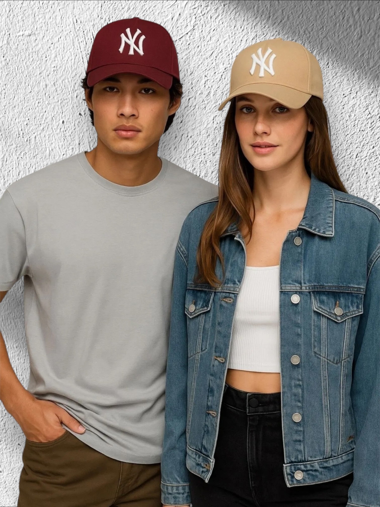 NY Nakışlı Unisex Şapka - Krem