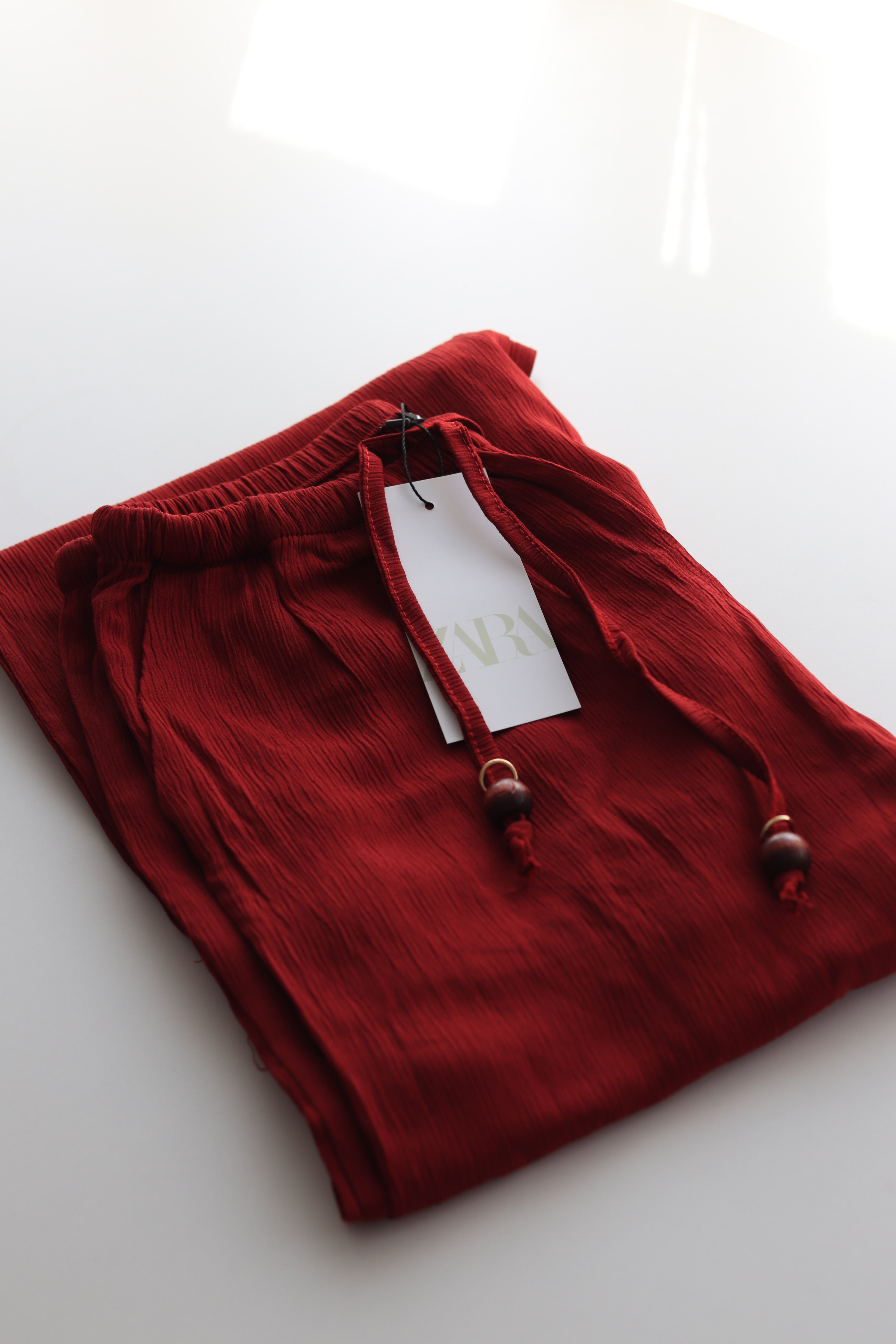 ZR Bürümcük Geniş Paça Pantolon - Bordo