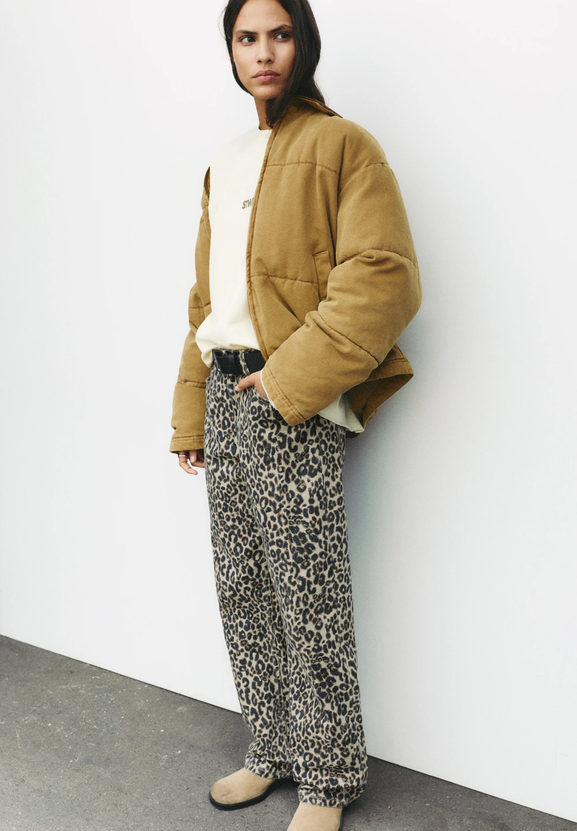 PB Leopar Desenli Straight Jean