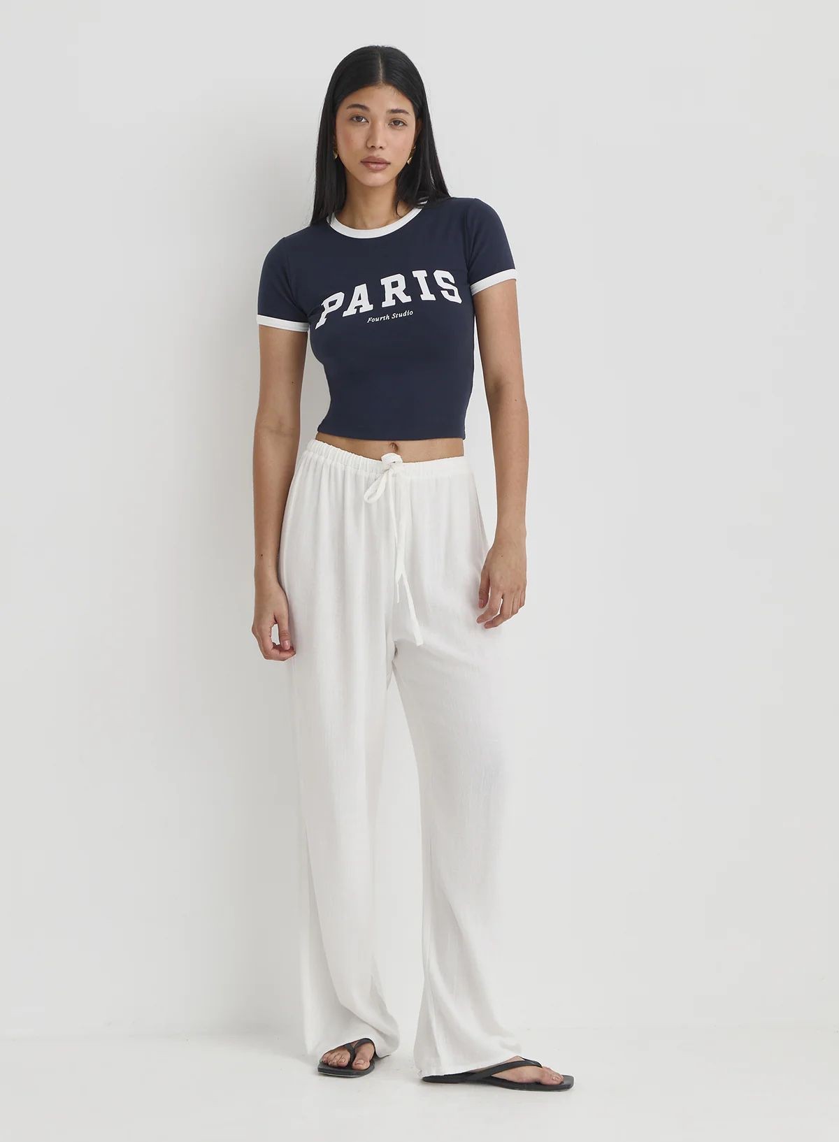 4th Paris Baskılı Crop Tshirt