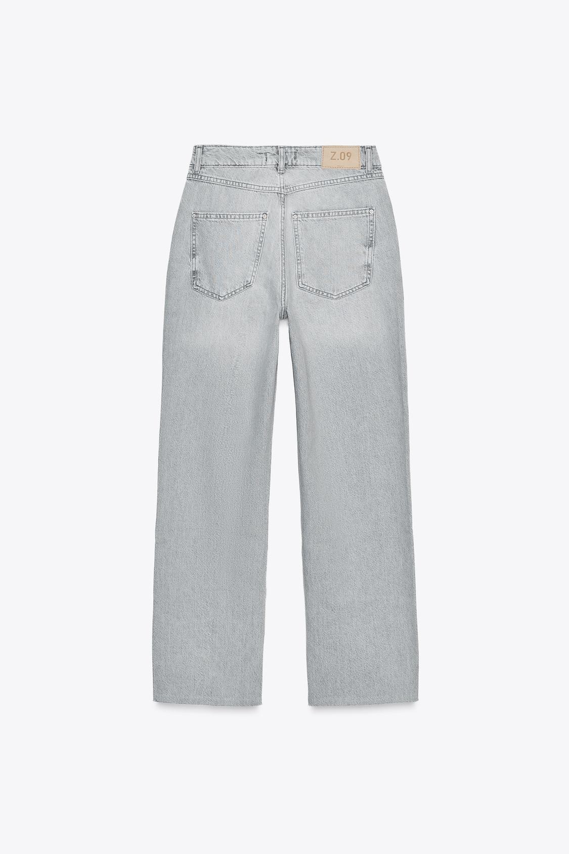 ZR Z09 Çapraz Bel Straight Fit Jean - Gri