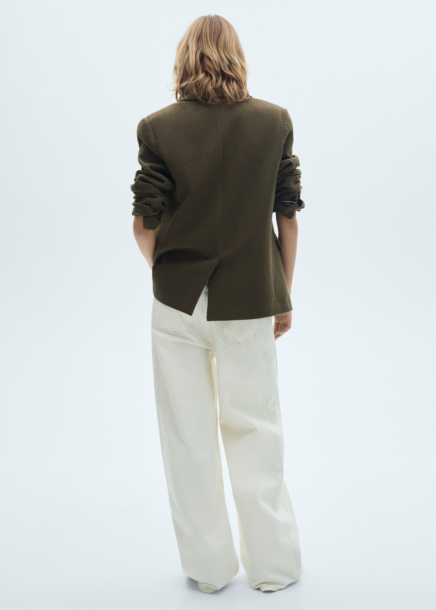 MNG Ekru Wide Leg Jean