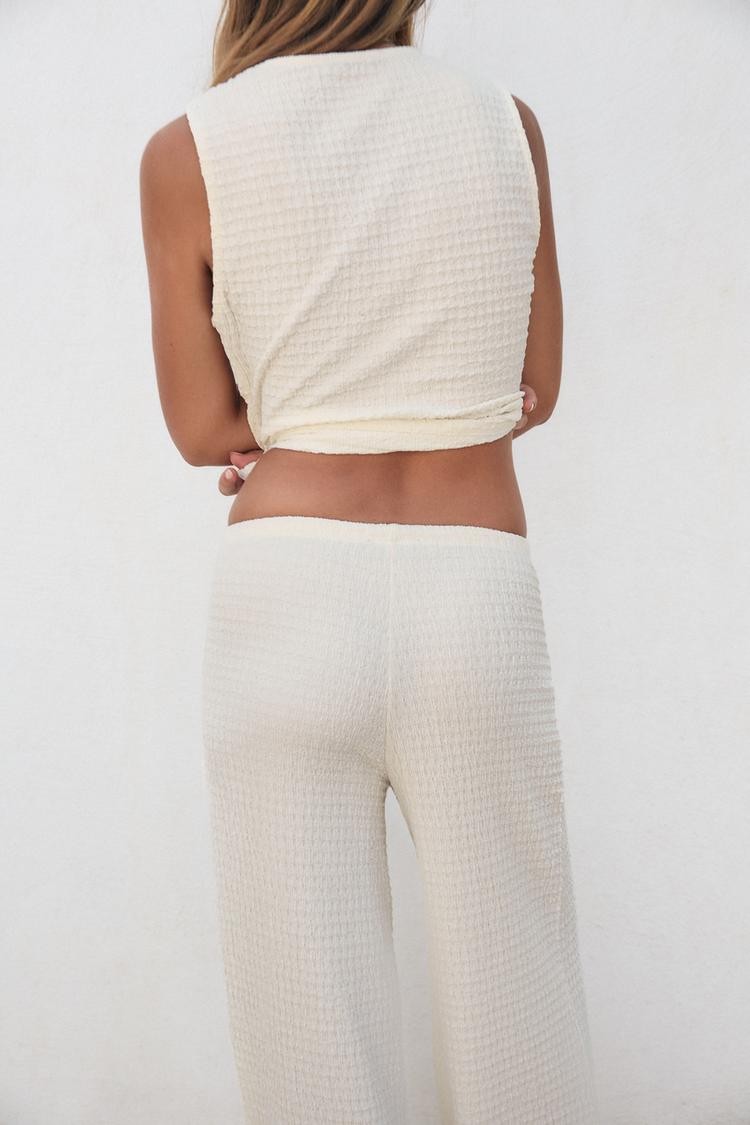 ZR Dokulu Krem Pantolon