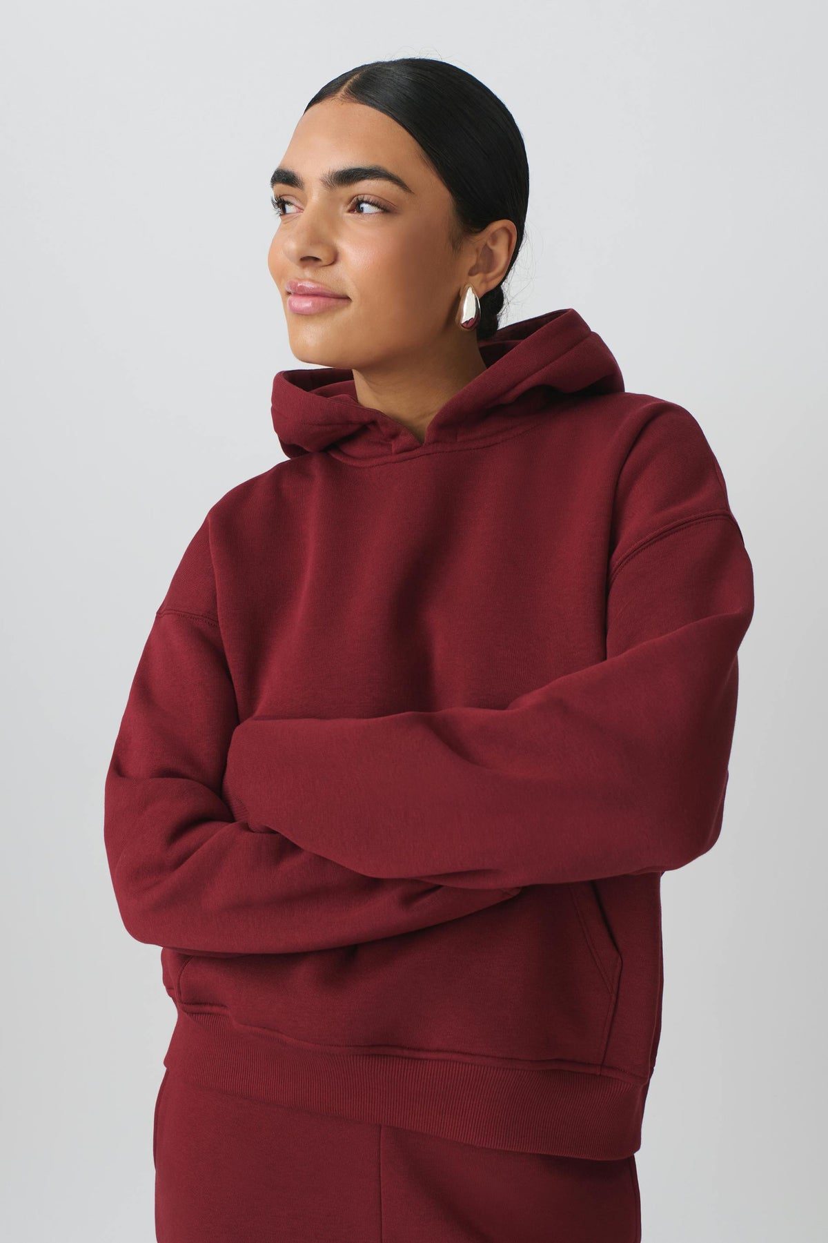 Gina Kapüşonlu Sweatshirt - Bordo