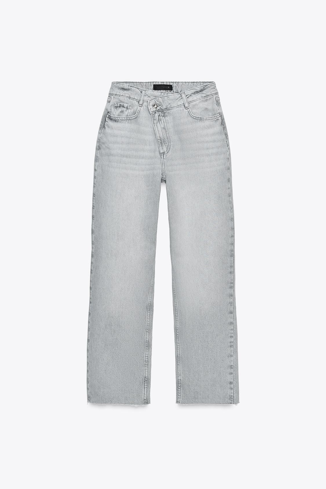 ZR Z09 Çapraz Bel Straight Fit Jean - Gri