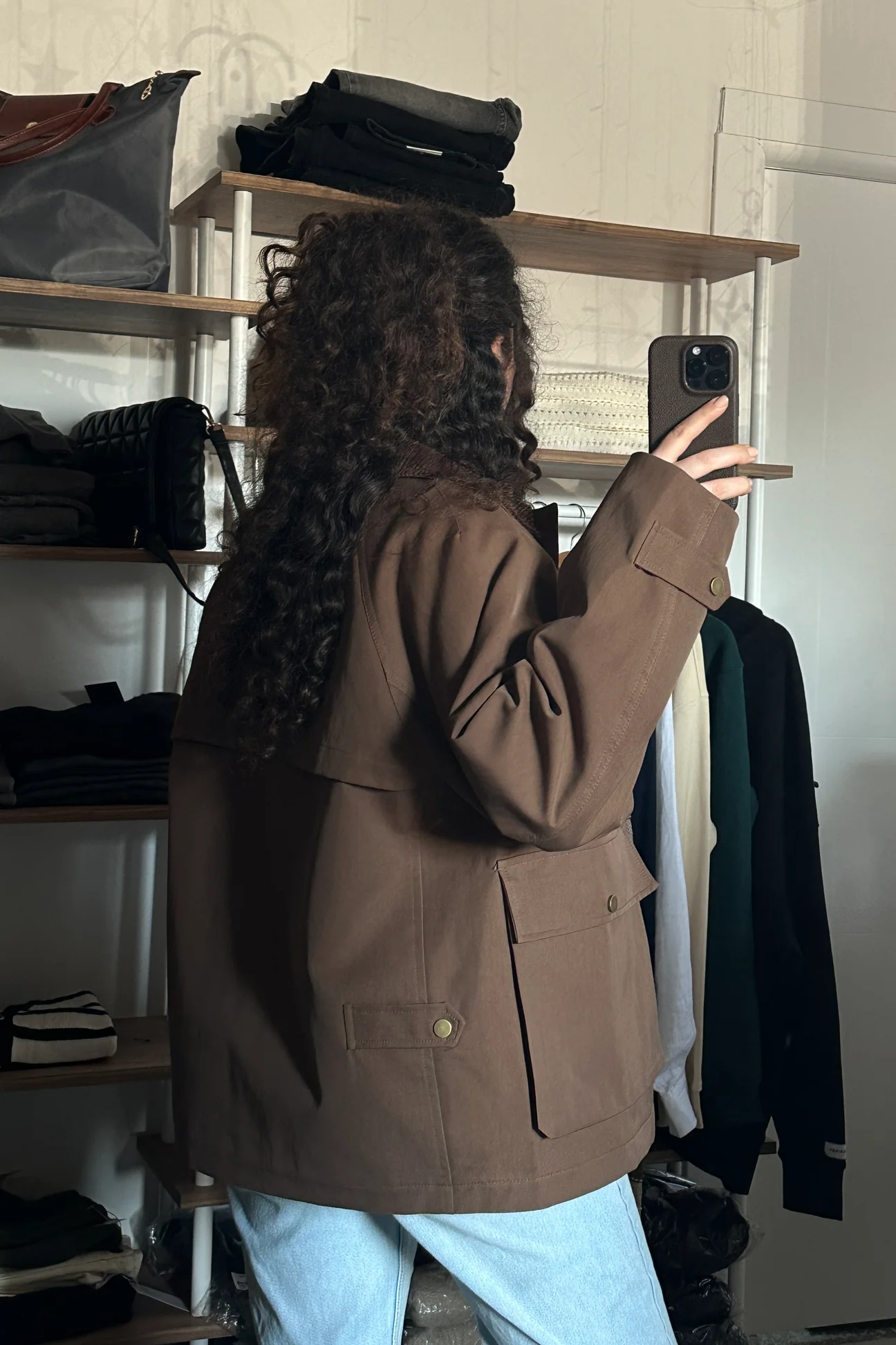 MNG Model Kontrast Yaka Parka - Kahverengi