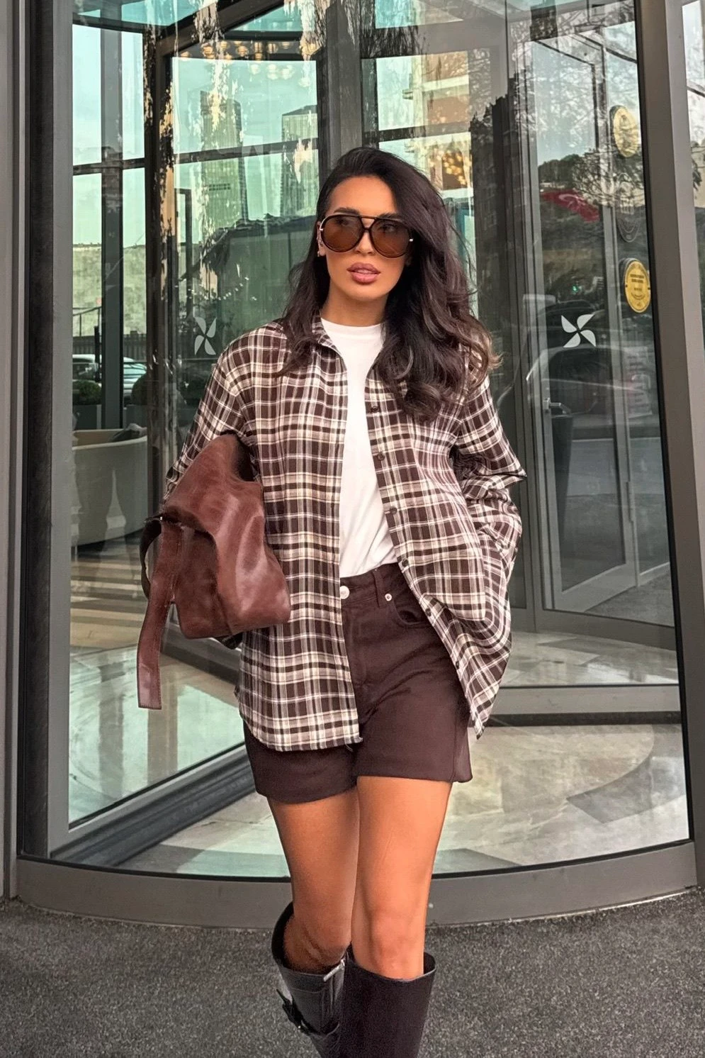 Ekose Gömlek - Kahverengi