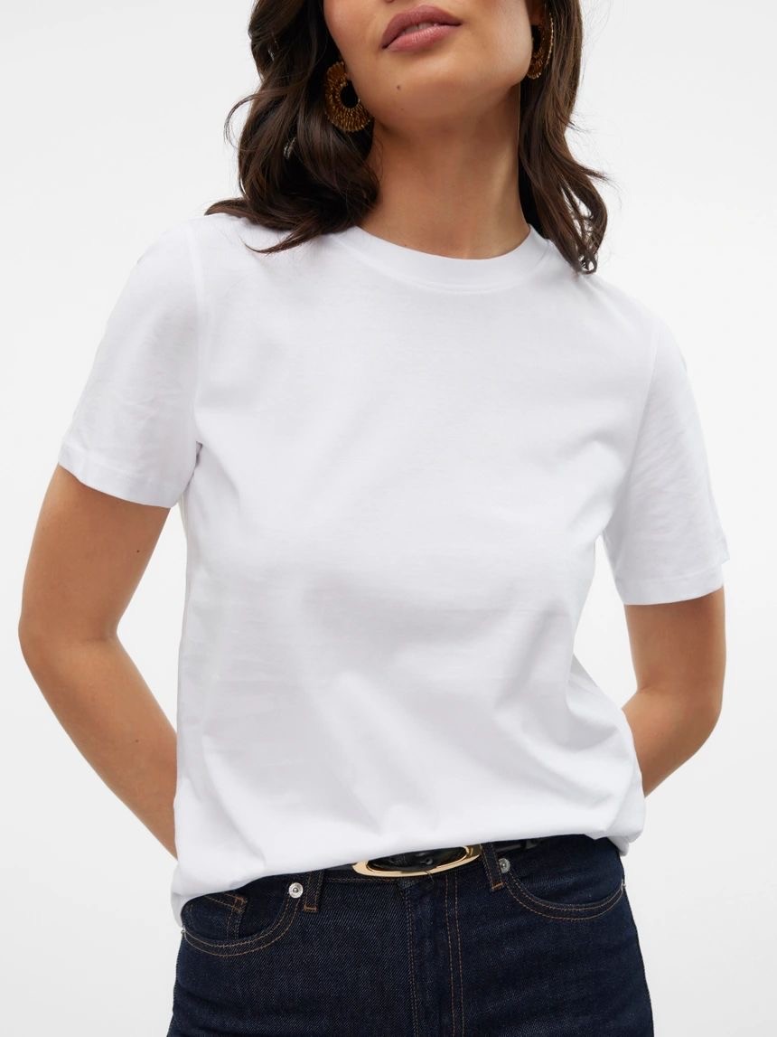 Basic %100 Pamuk Tshirt - Beyaz