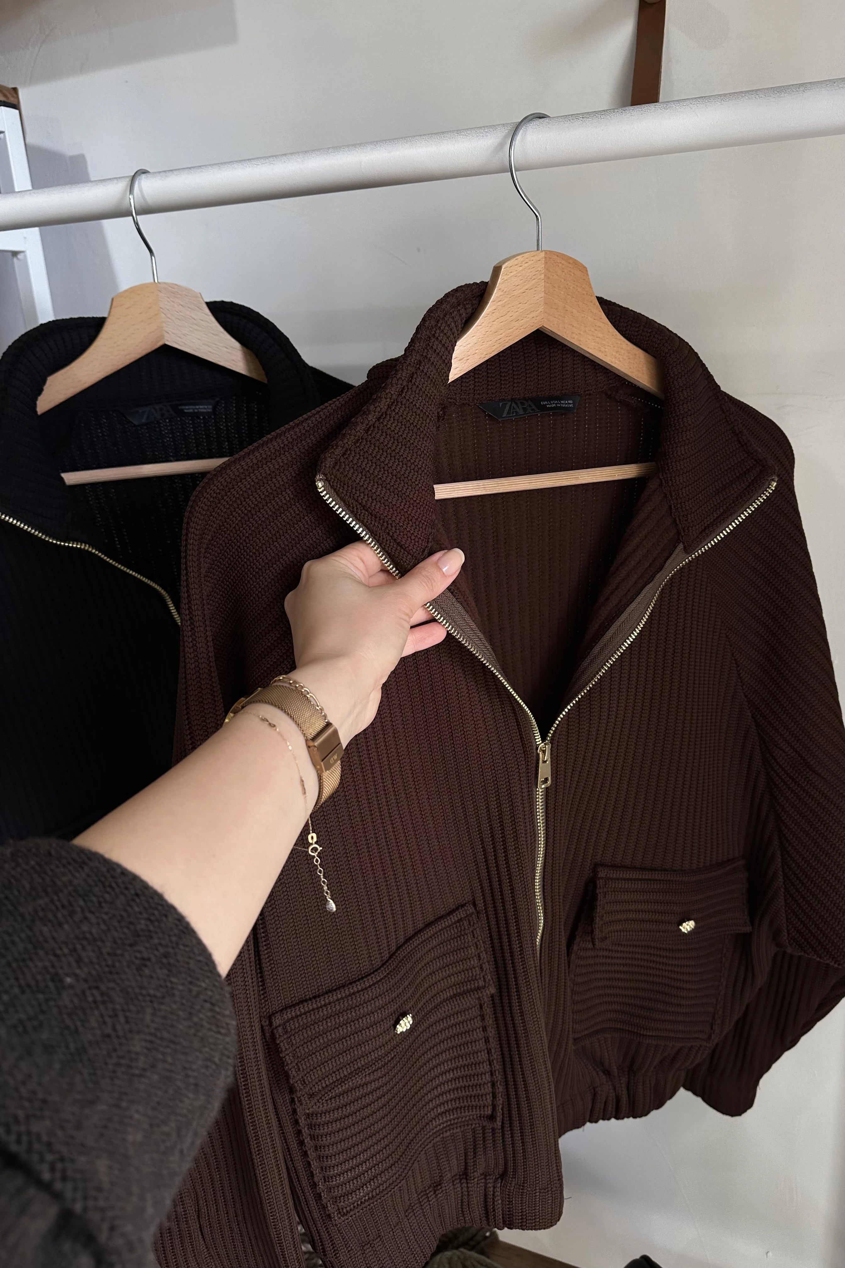 ZR Gold Detaylı Triko Ceket