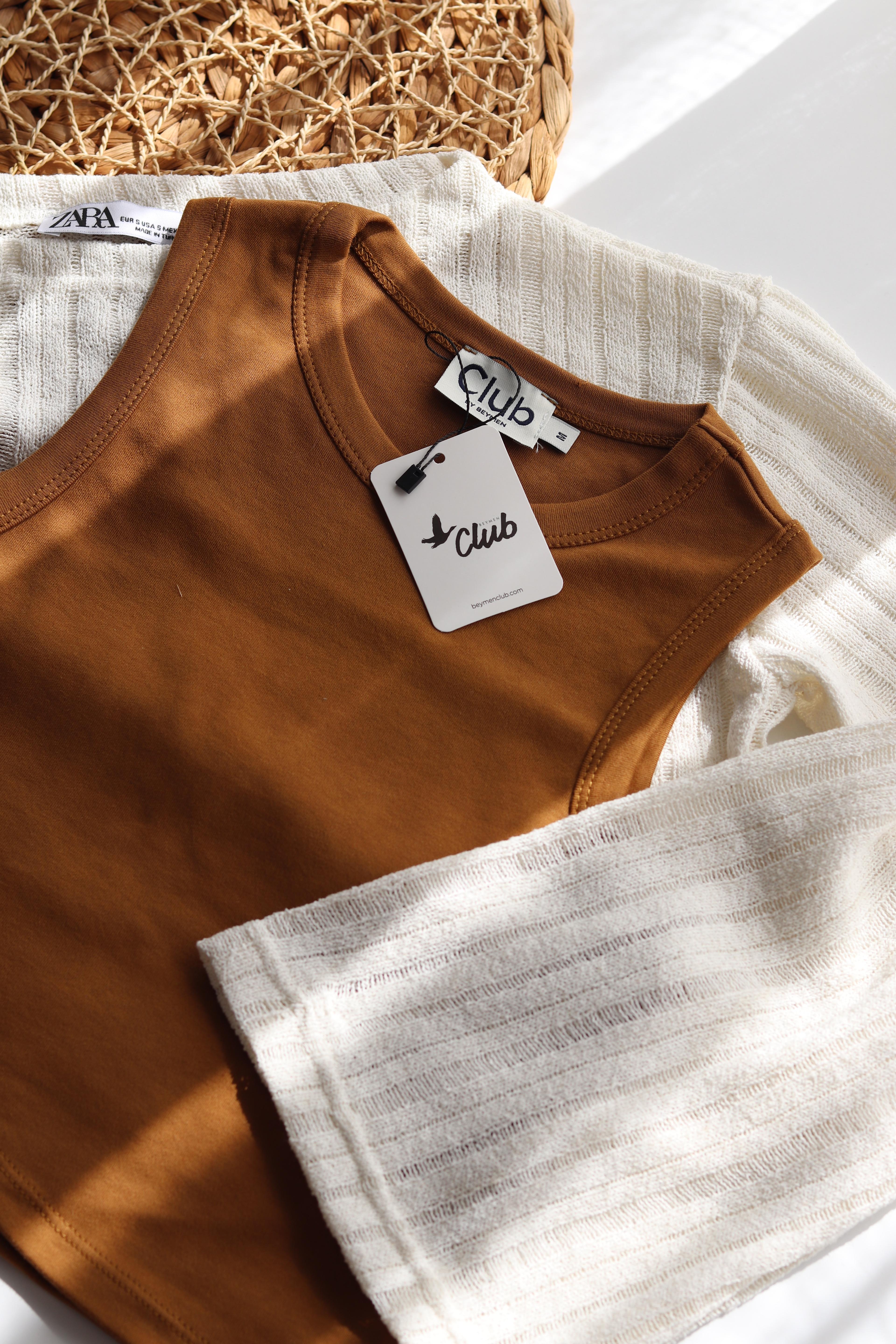 BYMN Anvelop Detay Crop - Camel