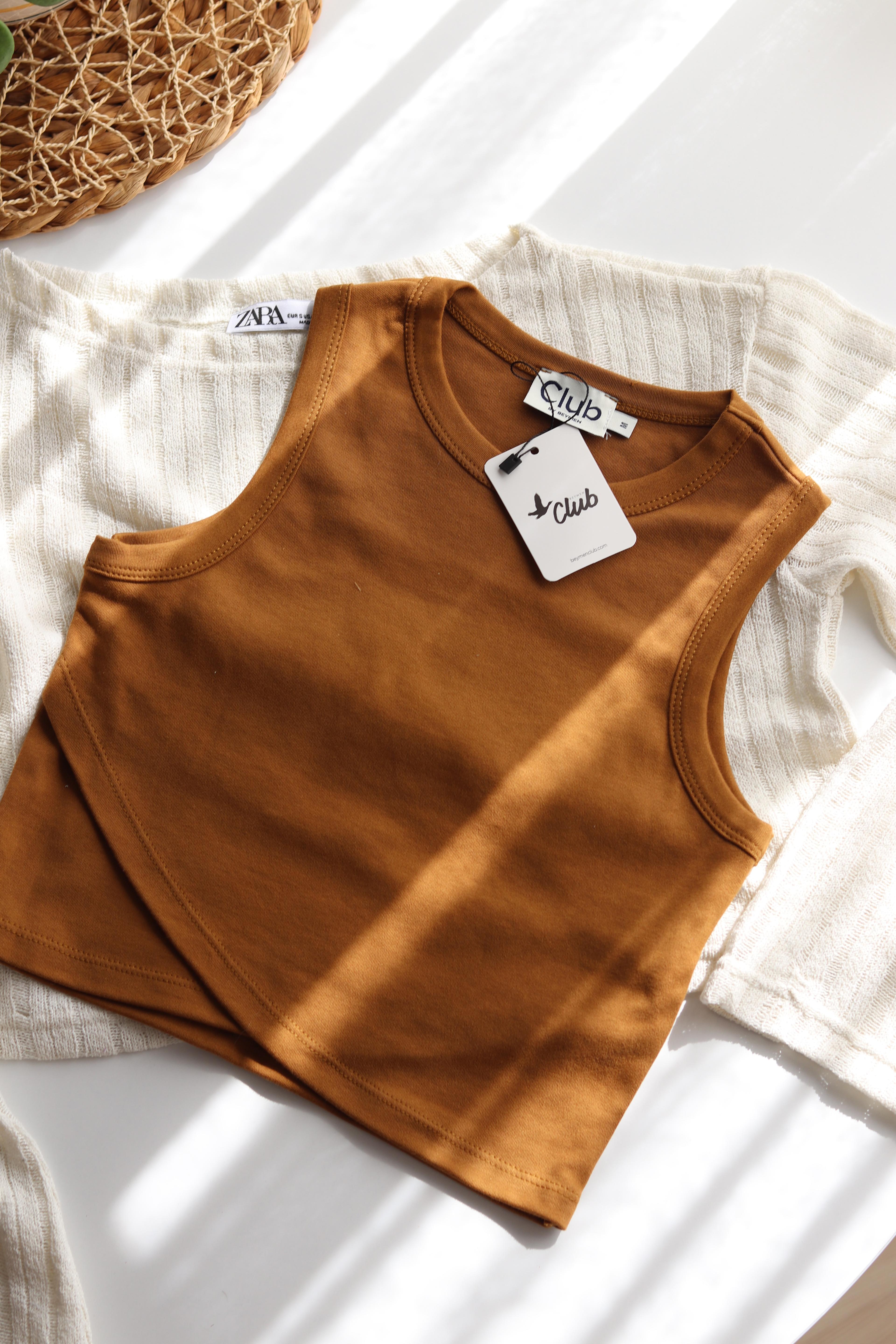 BYMN Anvelop Detay Crop - Camel