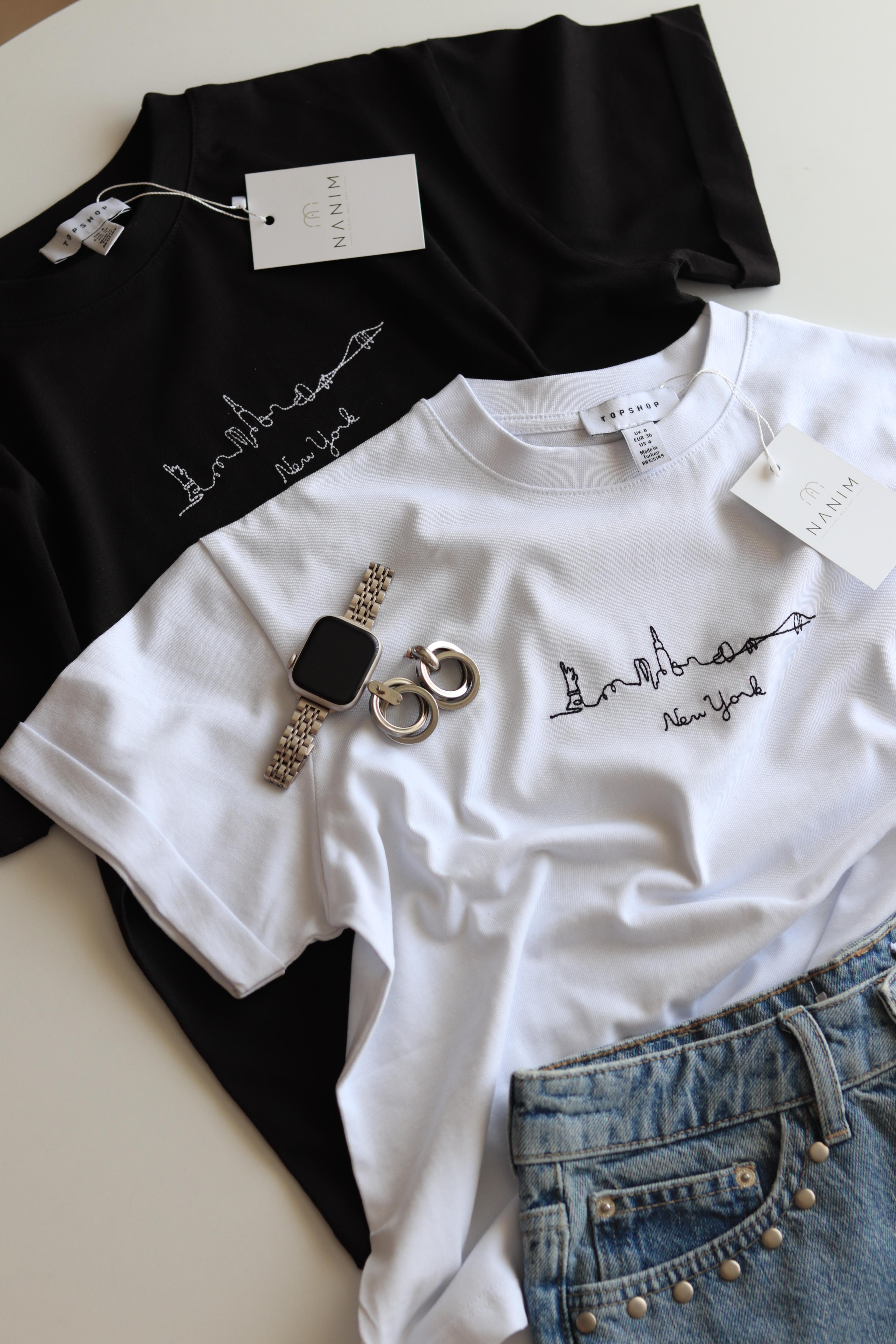 NewYork Nakışlı Ara Boy Tshirt