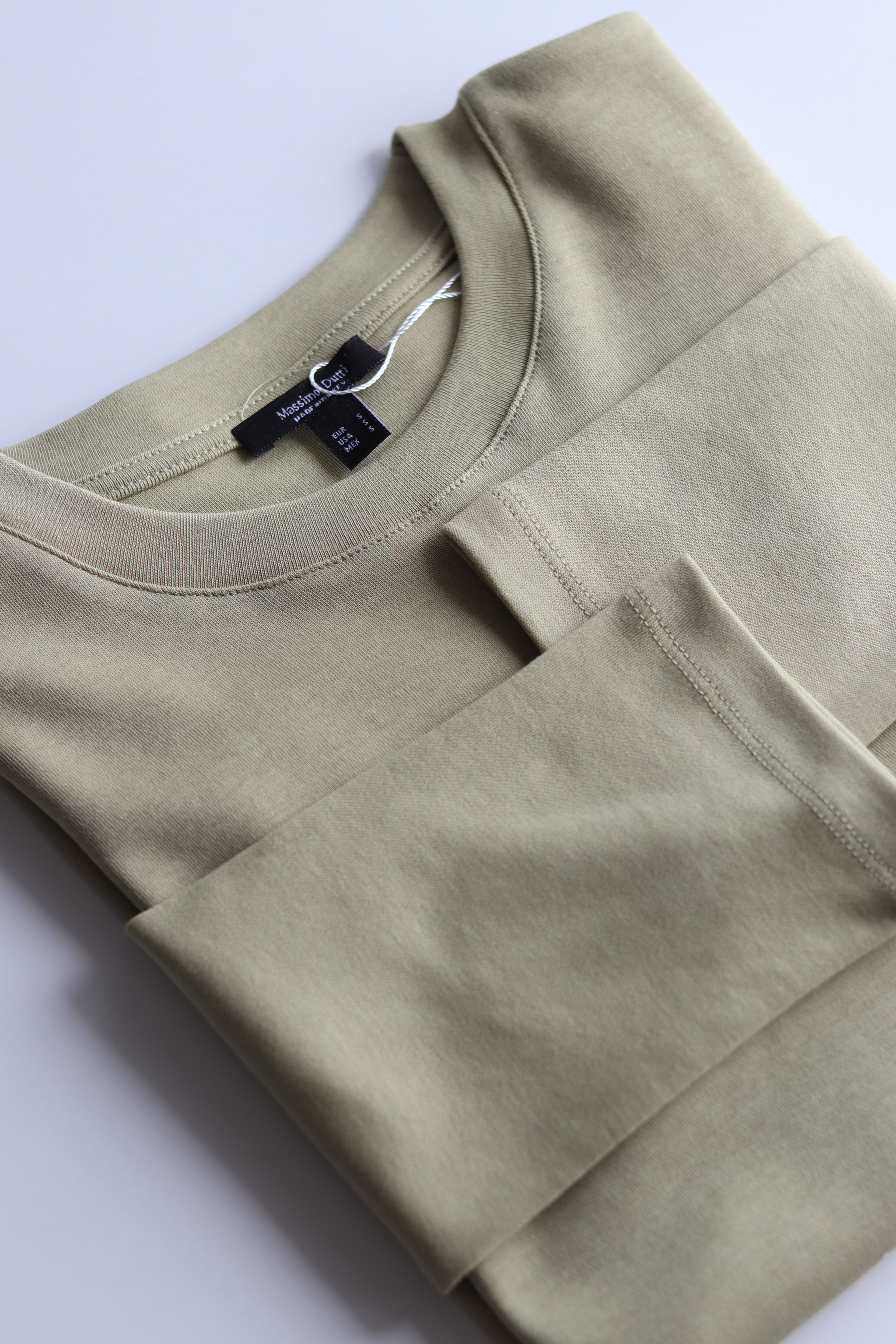 MD Uzun Kollu Basic Tshirt - %100 Pamuk - Yağ Yeşili