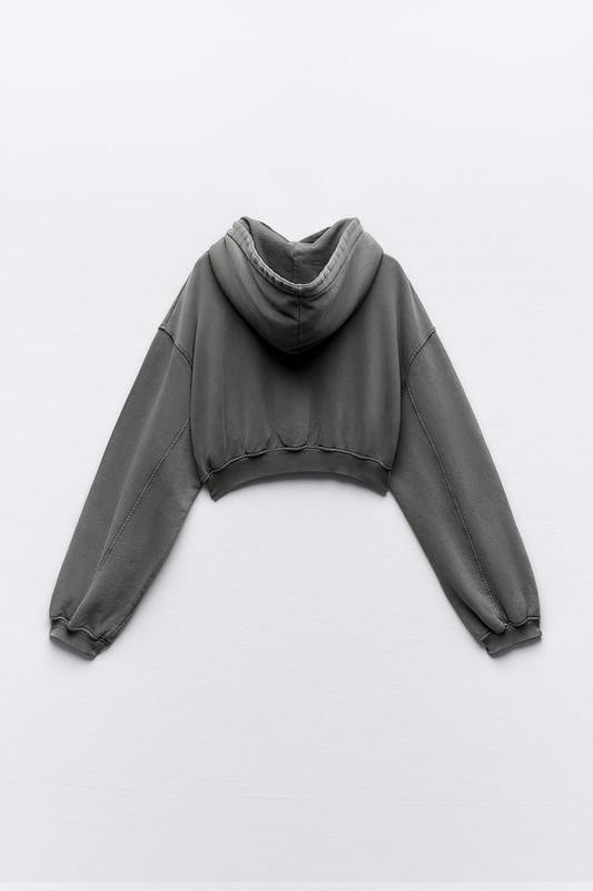 ZR Kapüşonlu Crop Sweatshirt