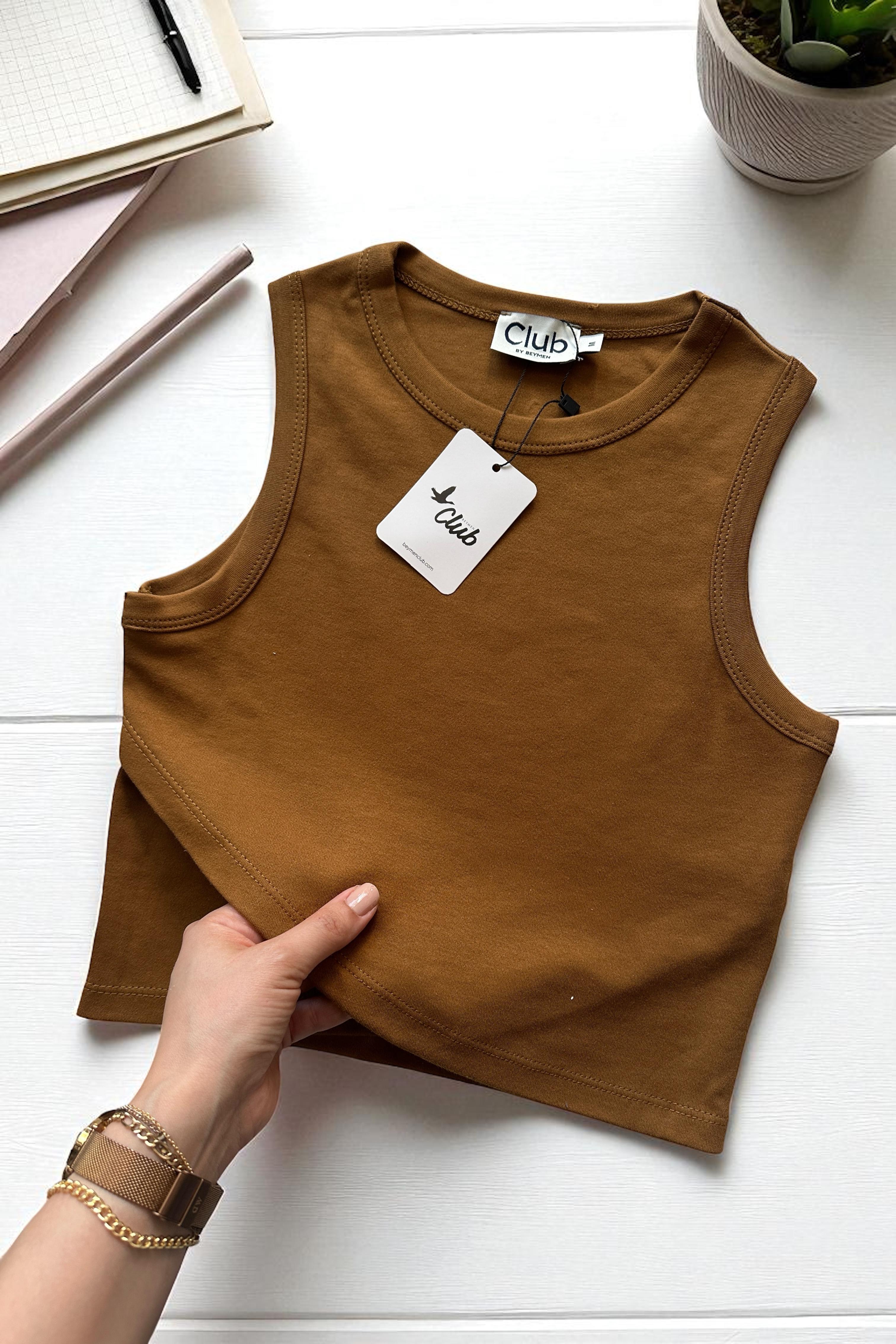 BYMN Anvelop Detay Crop - Camel