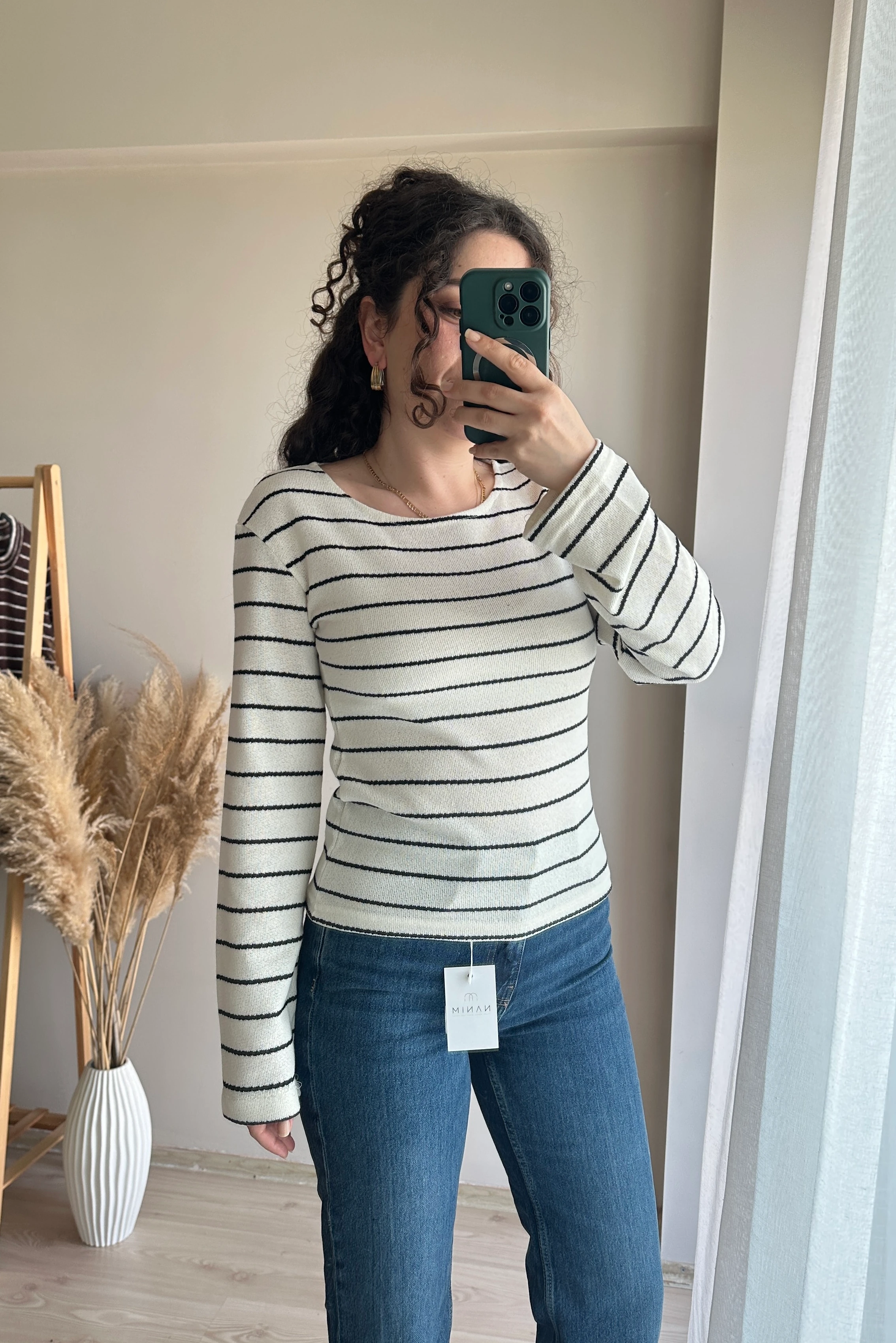 ZR Çizgili Triko Bluz