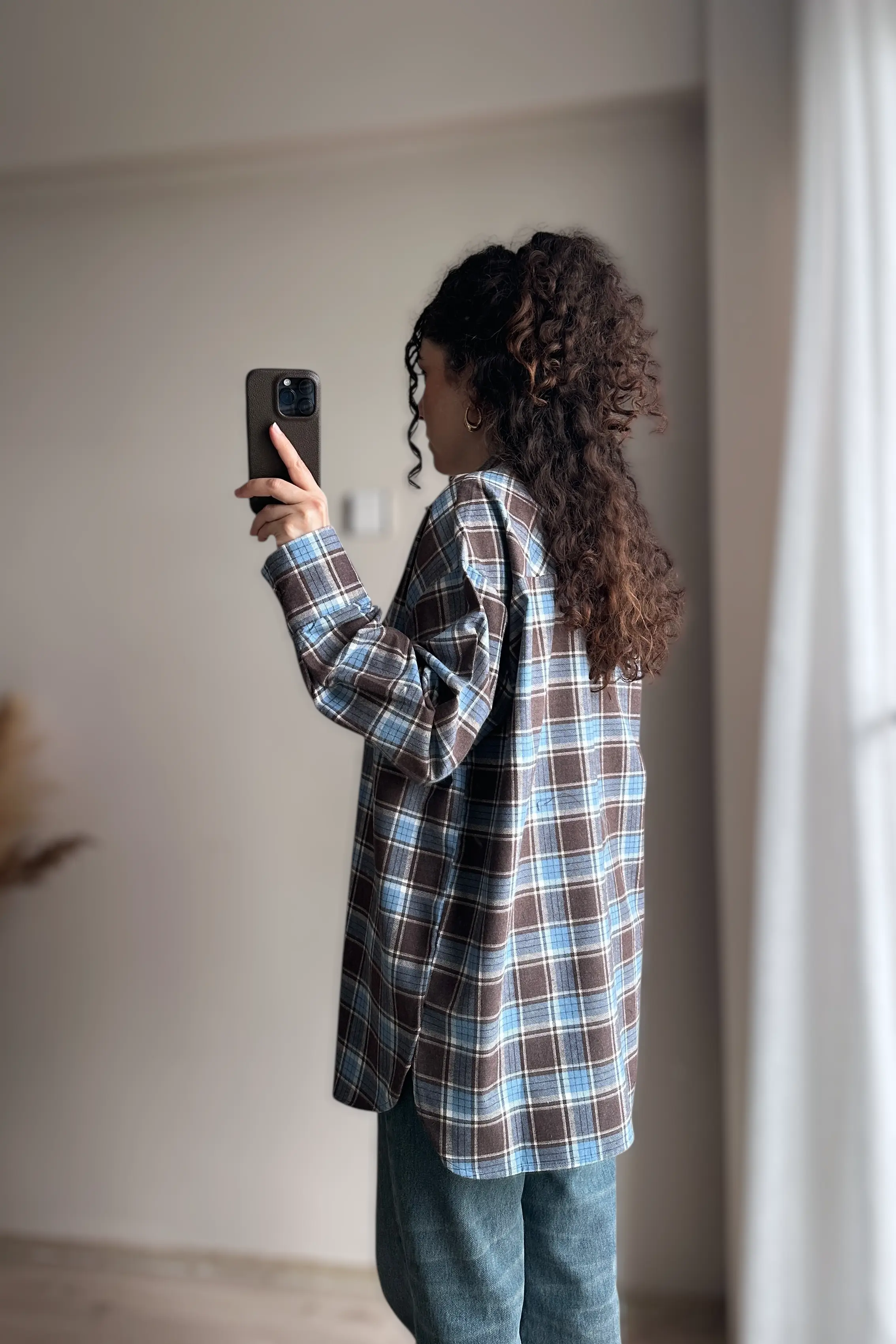 Ekose Oversize Gömlek