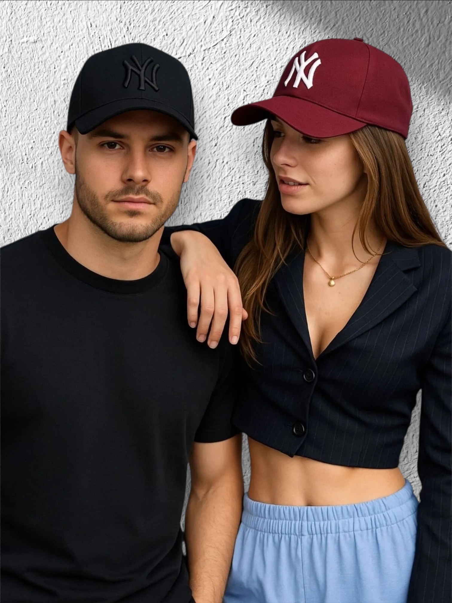 NY Nakışlı Unisex Şapka - Siyah