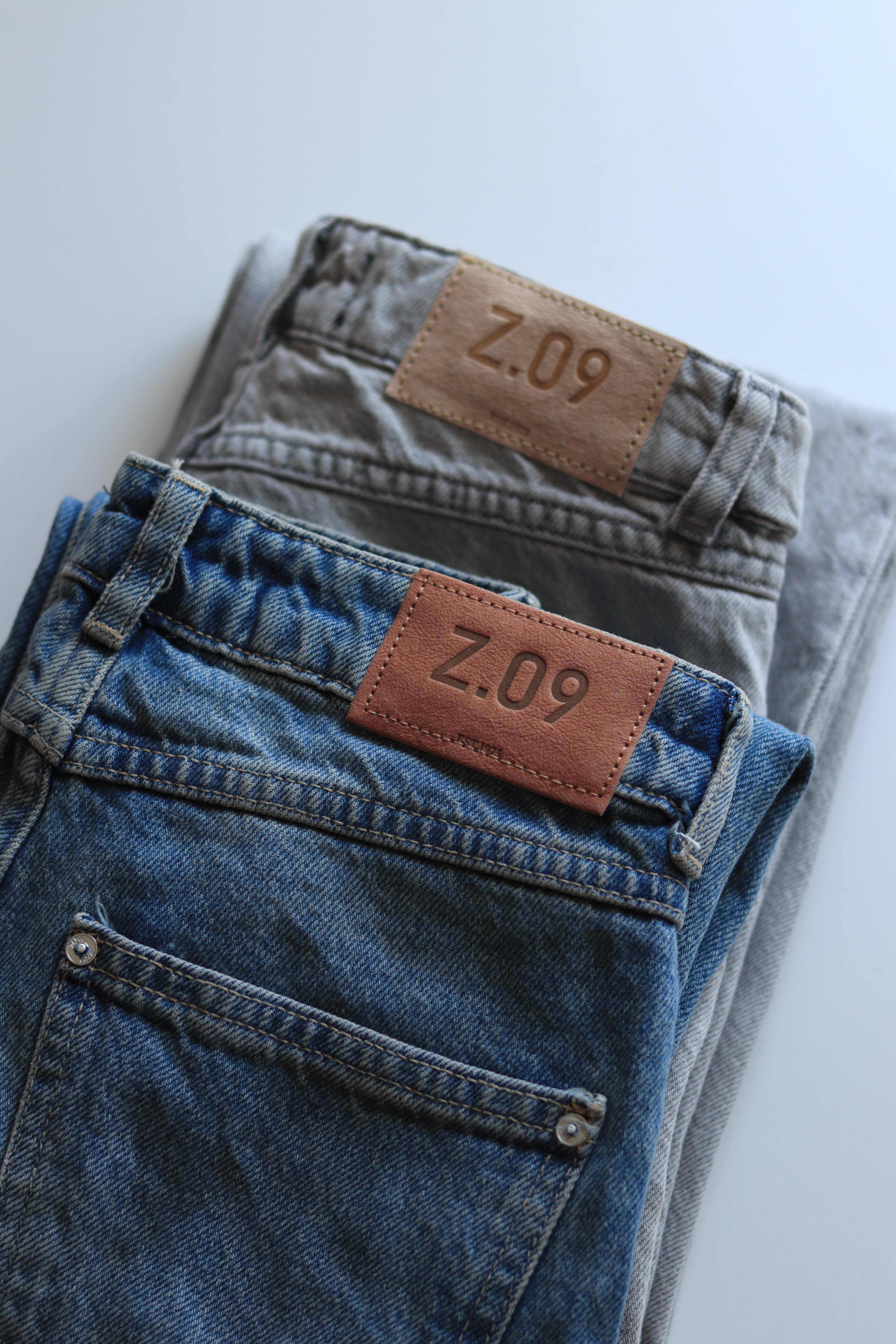 ZR Z09 Çapraz Bel Straight Fit Jean - Gri