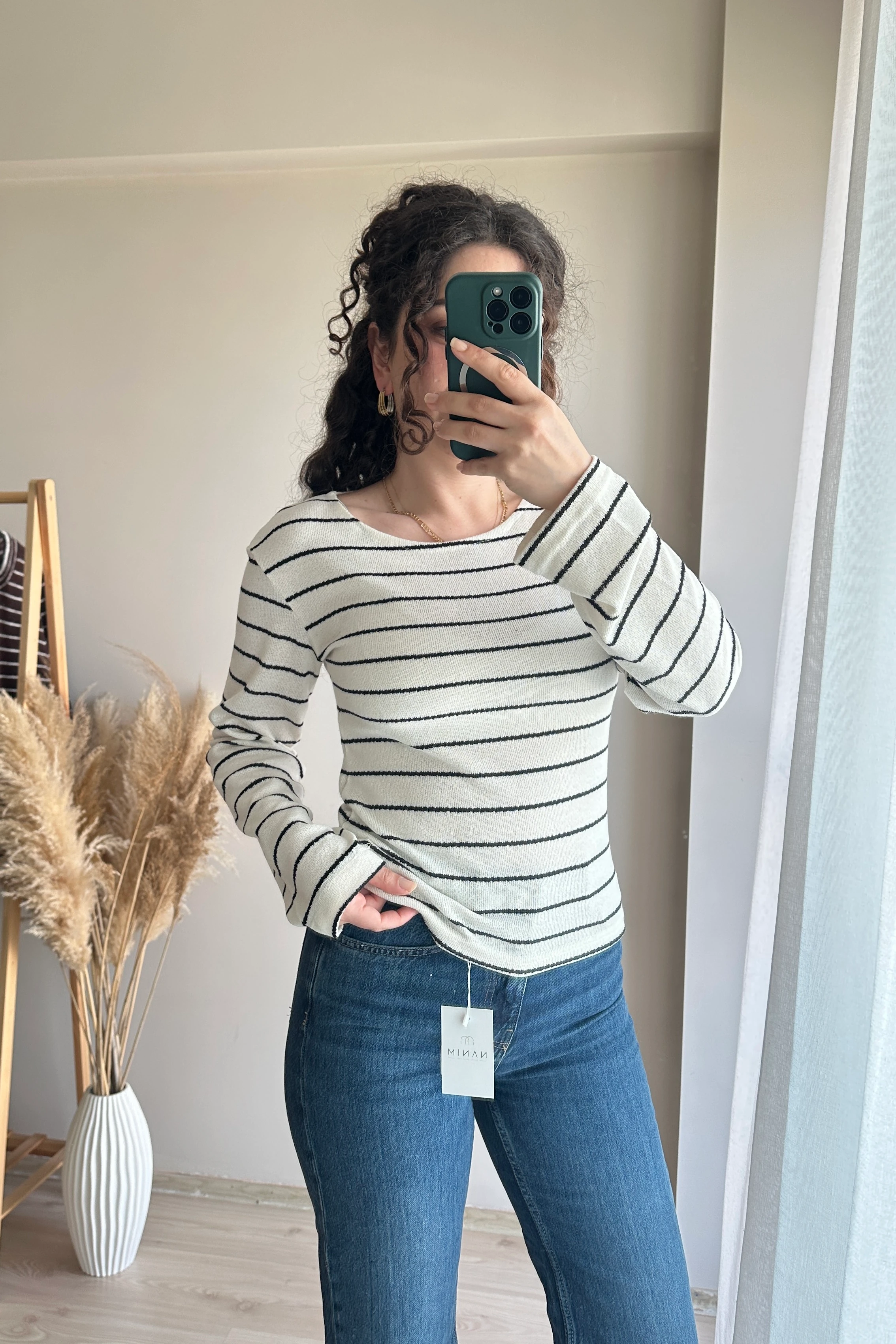 ZR Çizgili Triko Bluz