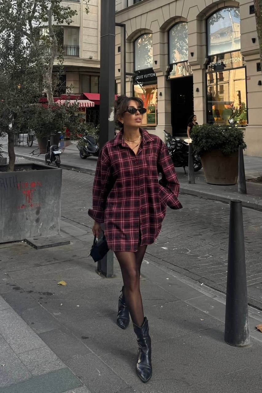 Ekose Oversize Gömlek