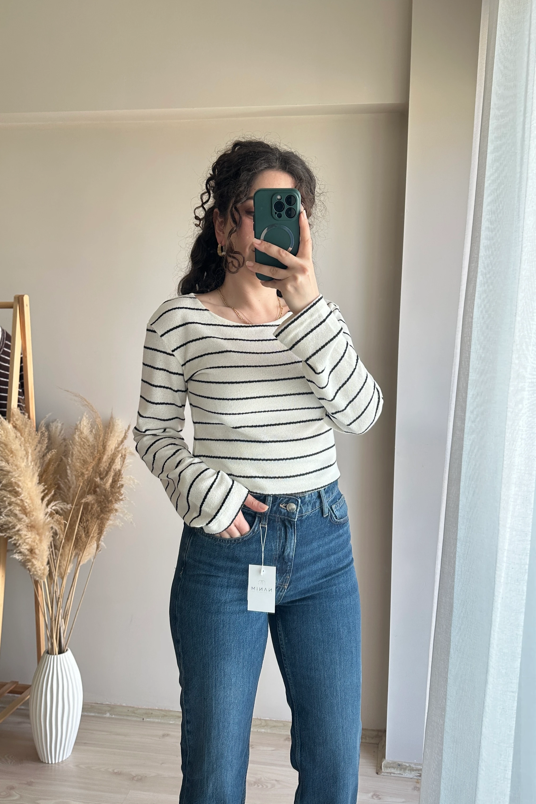 ZR Çizgili Triko Bluz