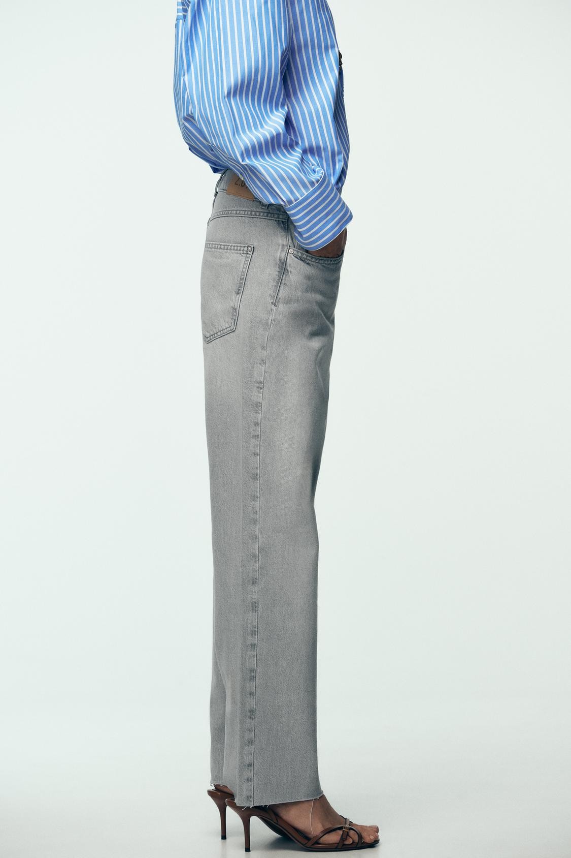 ZR Z09 Çapraz Bel Straight Fit Jean - Gri