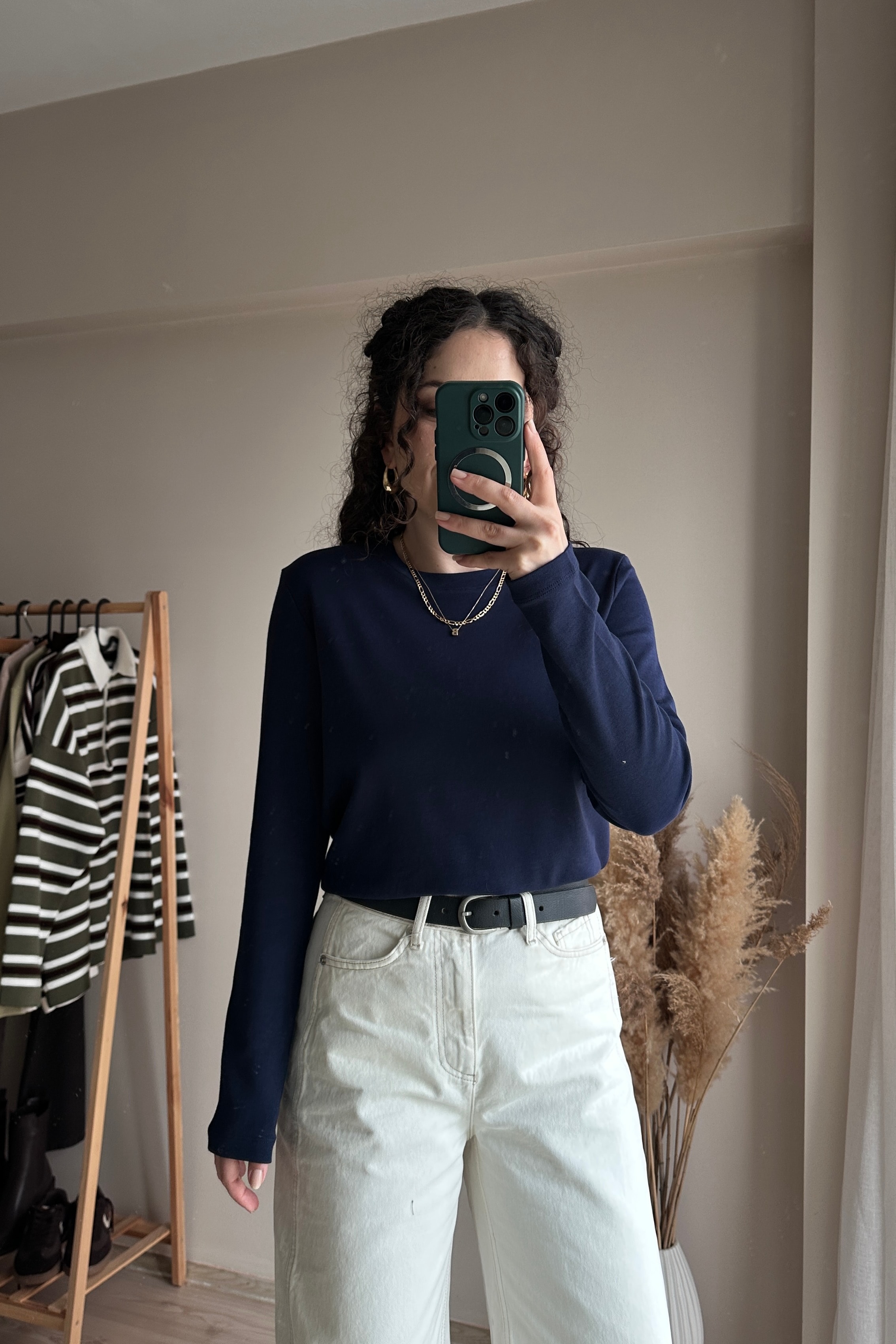 MD Uzun Kollu Basic Tshirt - %100 Pamuk - Lacivert