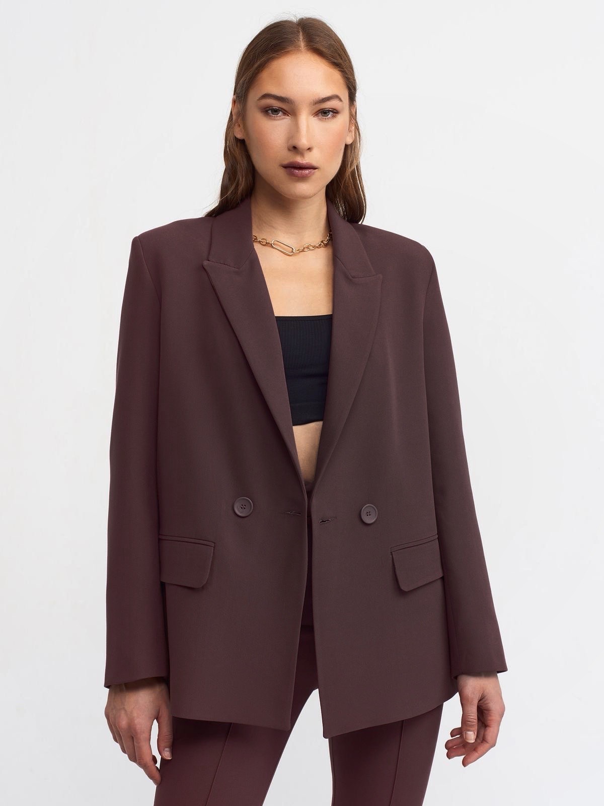 MD Astarlı Blazer - Kahverengi