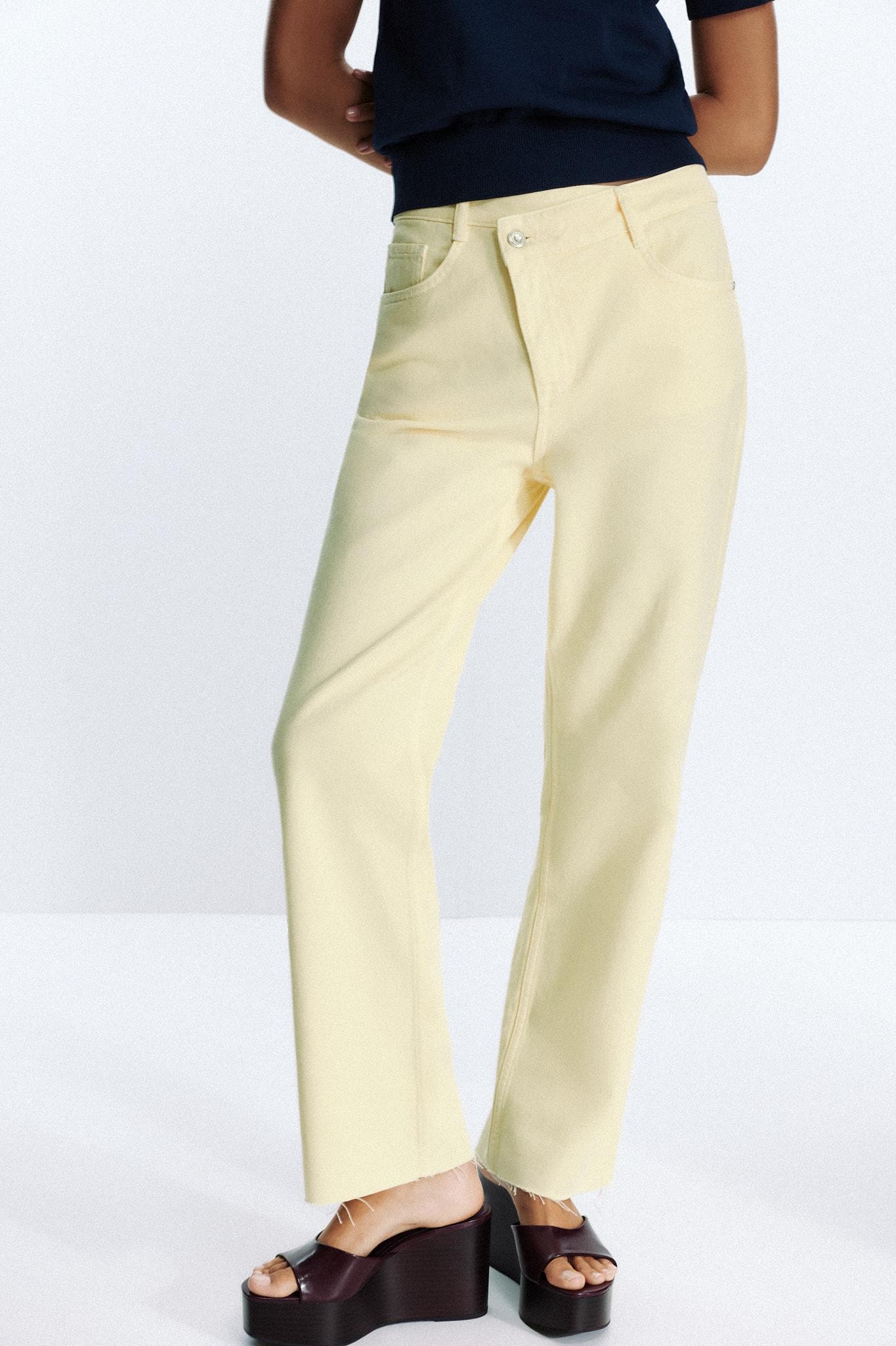 ZR Z09 Çapraz Bel Straight Fit Jean - Butteryellow