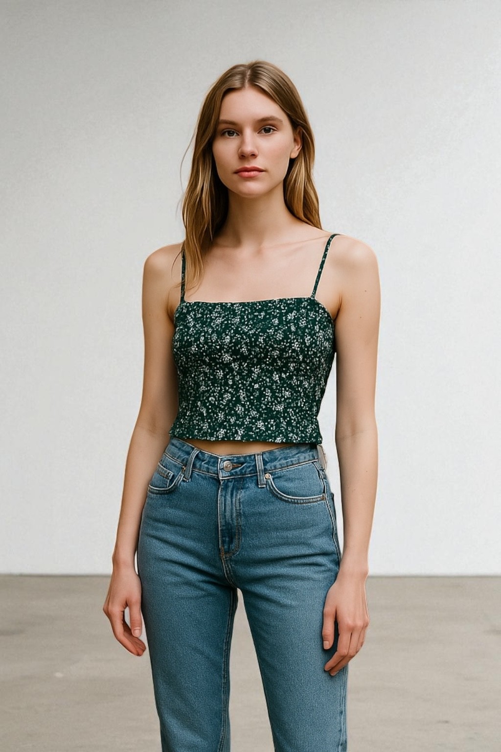 İp Askılı Crop - Yeşil