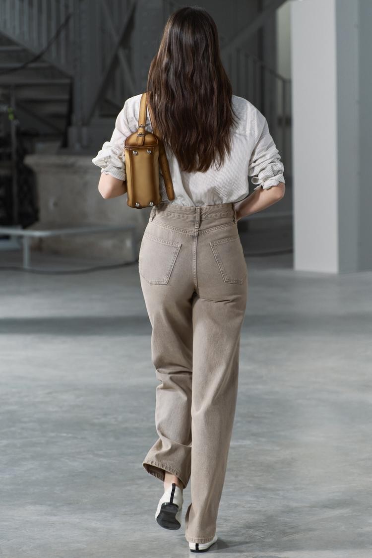 ZR Sand Eskitme Wide Leg Jean