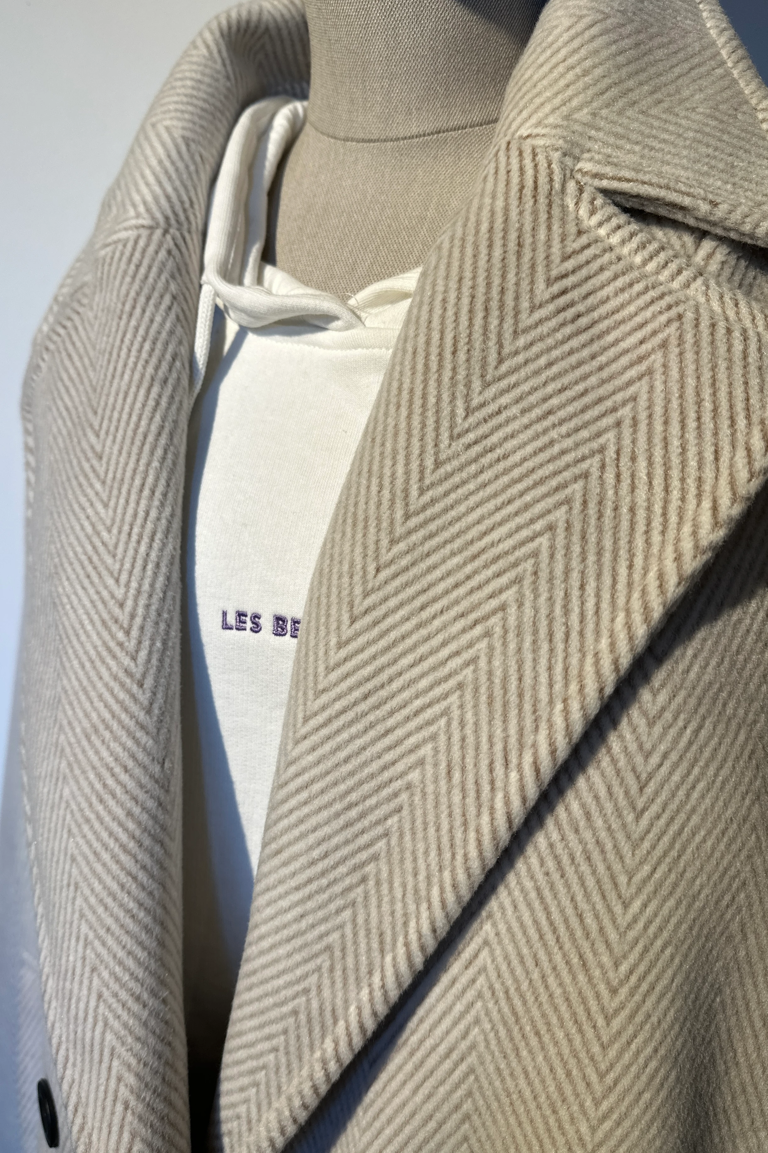 MD Yün Karışımlı Uzun Kaban - Bej