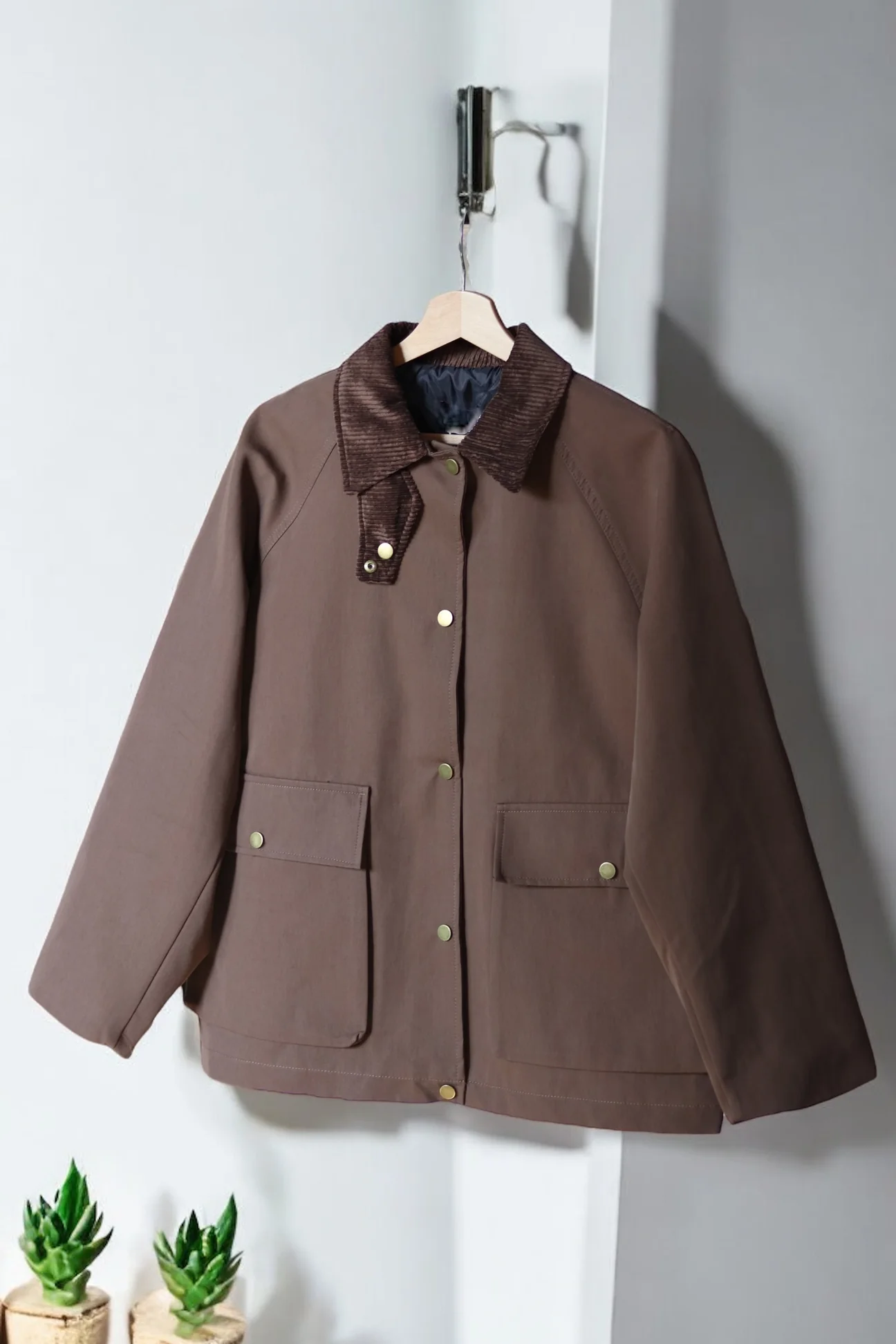 MNG Model Kontrast Yaka Parka - Kahverengi