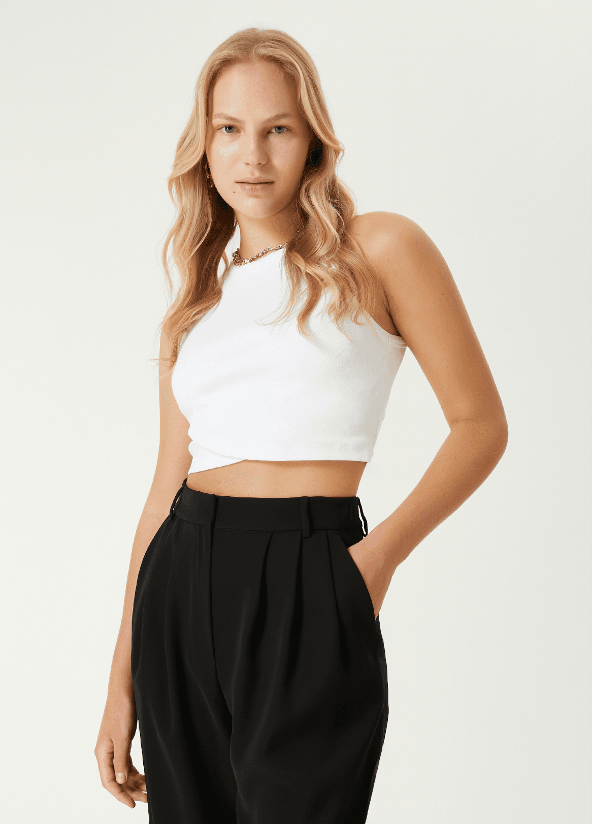 BYMN Anvelop Detay Crop - Ekru