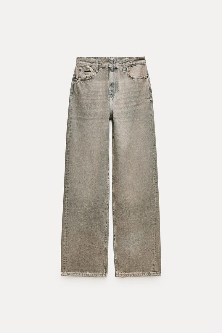 ZR Sand Eskitme Wide Leg Jean