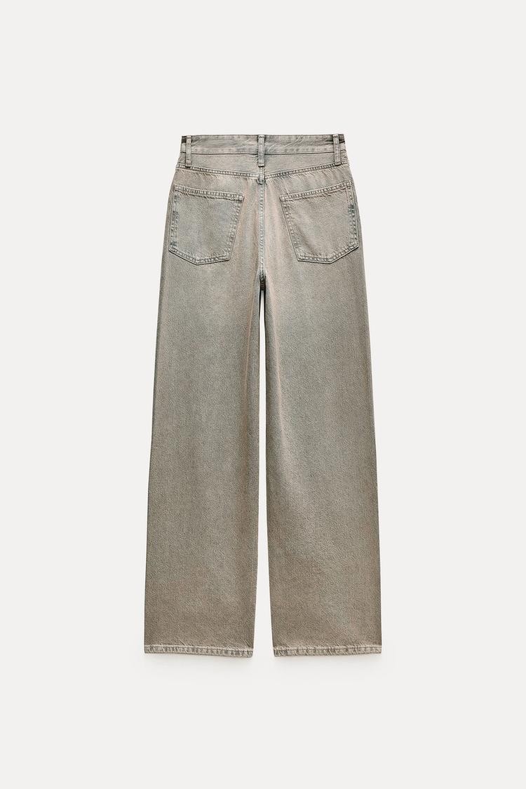 ZR Sand Eskitme Wide Leg Jean